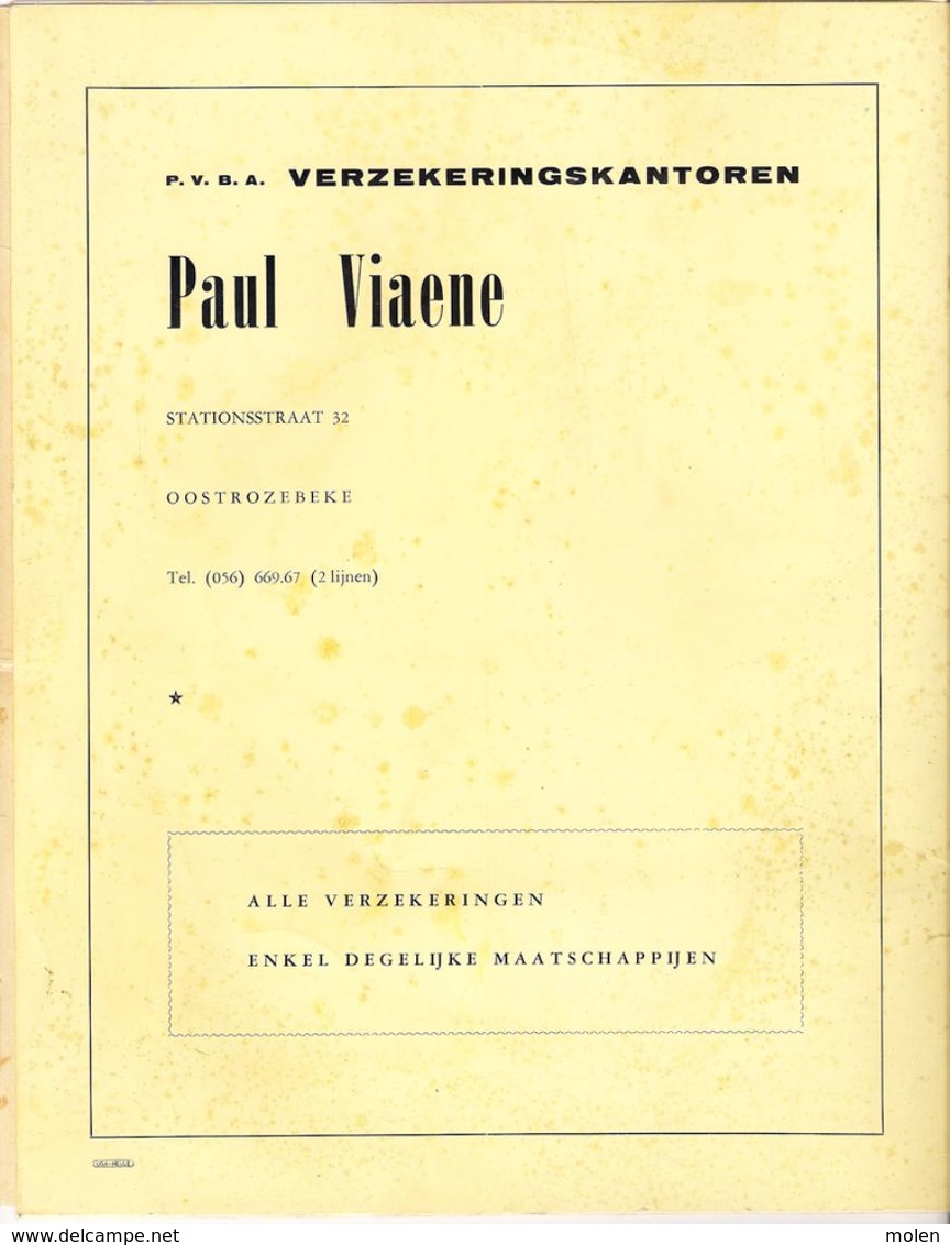 KONINKLIJKE HARMONIE SINT CECILIA OOSTROZEBEKE JUBELEUM 150 jaar 1822 - 1972 210x275 mm muziek geschiedenis musique R20