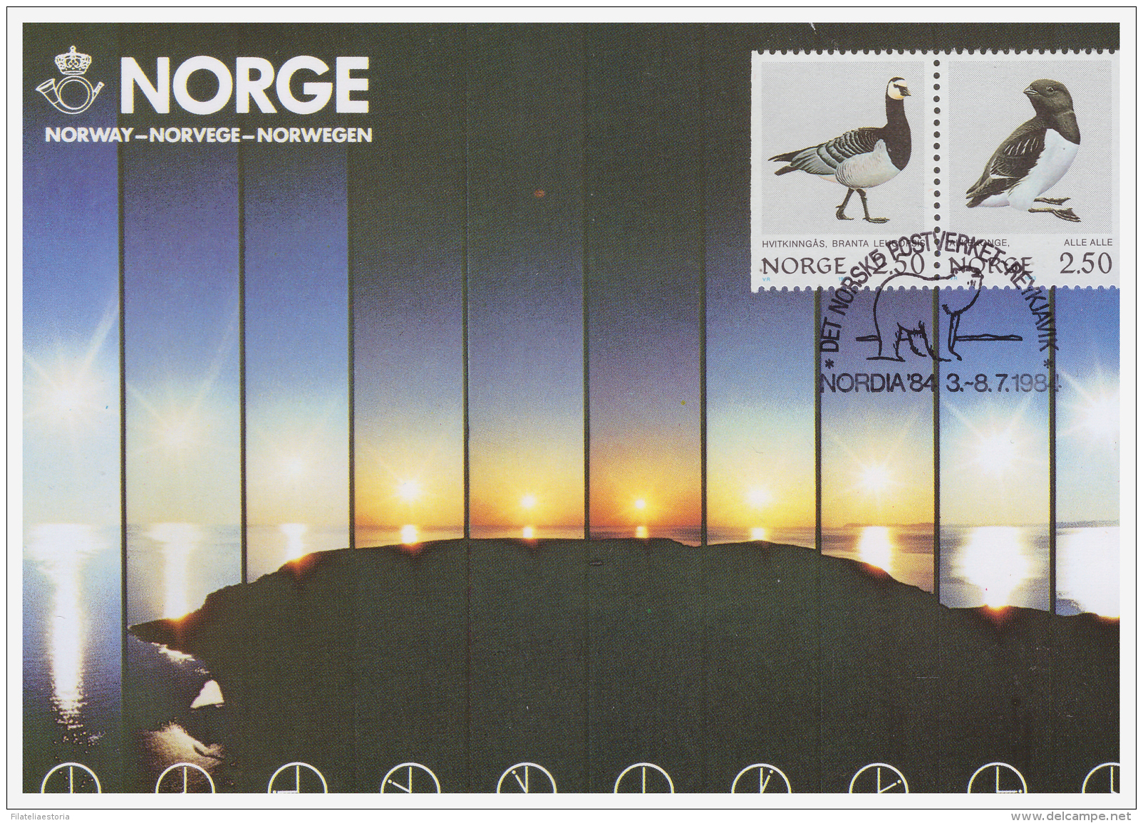 Norvège 1983 - 1 Carte Maximum - Oiseaux - Michel Nr. 883-884 Série Complète (max109) - Maximumkarten (MC)