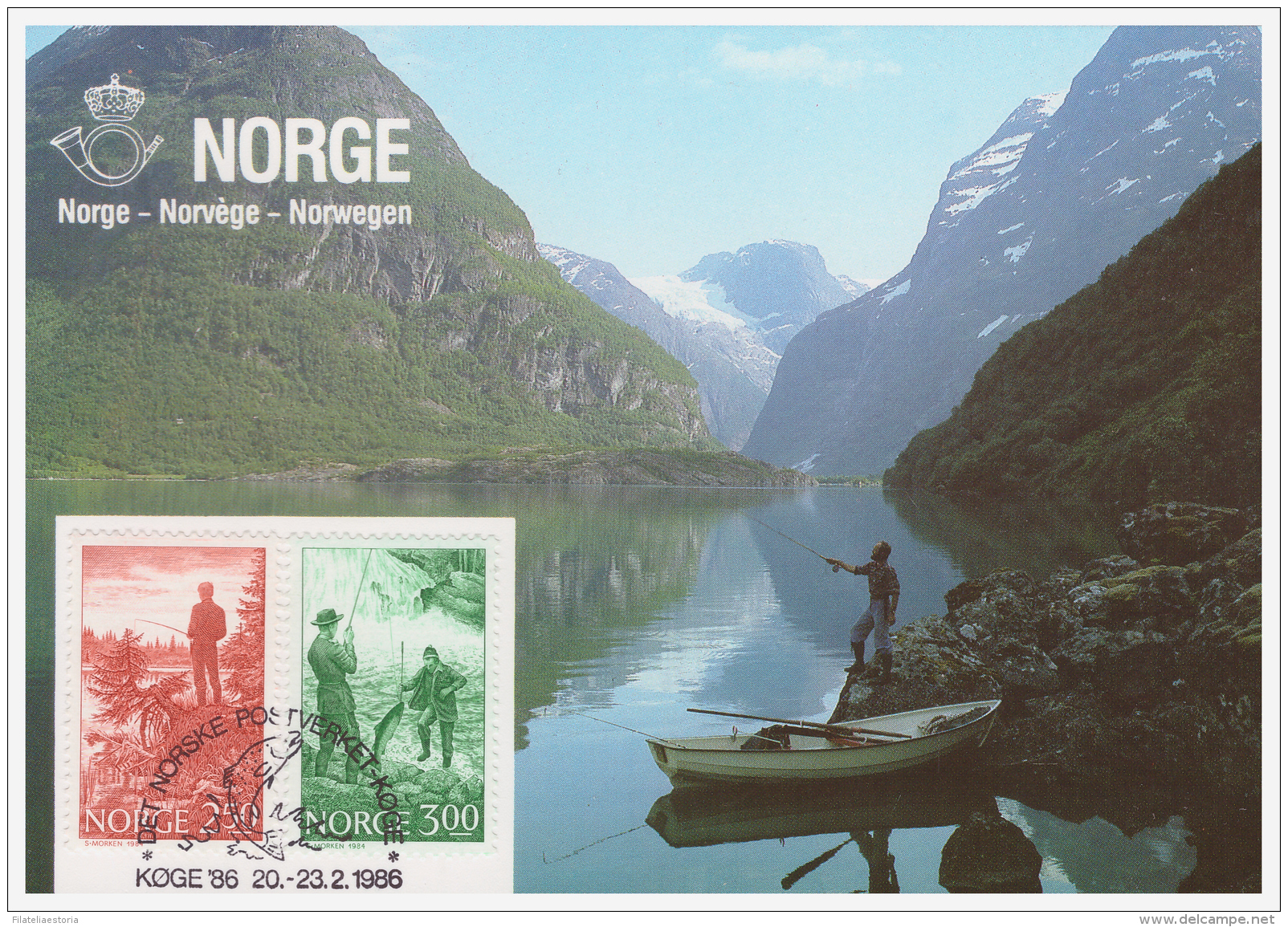 Norvège 1984 - 1 Carte Maximum - Pêche - Michel Nr. 899-900 (max111) - Maximumkarten (MC)