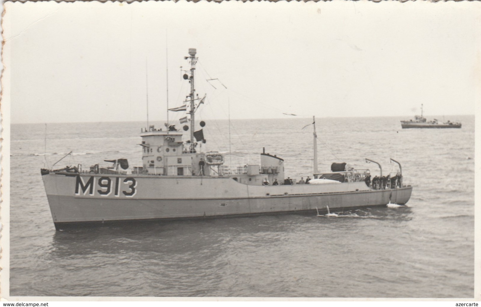 DRAGUEUR DE MINES  , Marine Royale Belge ,M913 ,( Nieuport , Ostende ) Fotokaart , Photocarte - Guerre