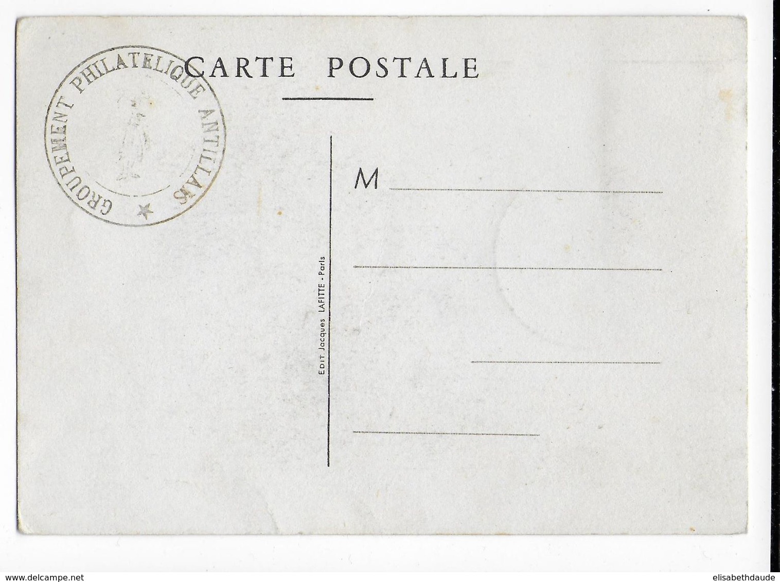 1948 - MARTINIQUE - CARTE JOURNEE DU TIMBRE De FORT DE FRANCE - Briefe U. Dokumente