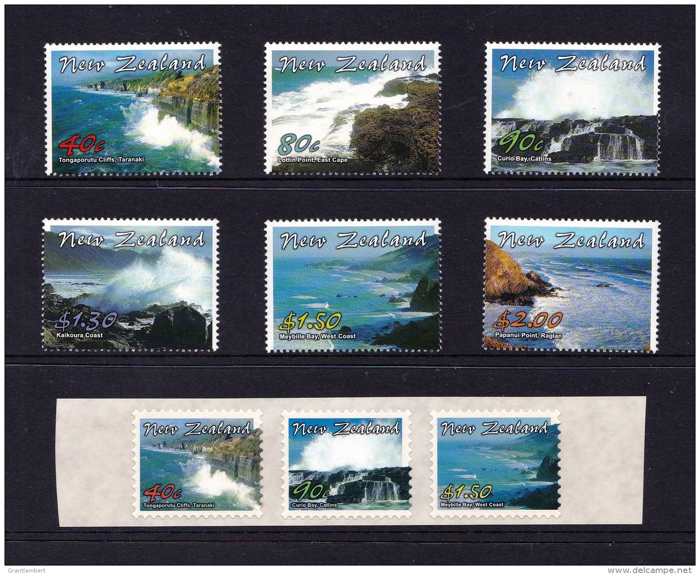 New Zealand 2002 Scenic Coastlines Set Of 6 + Self-adhesives MNH - Unused Stamps