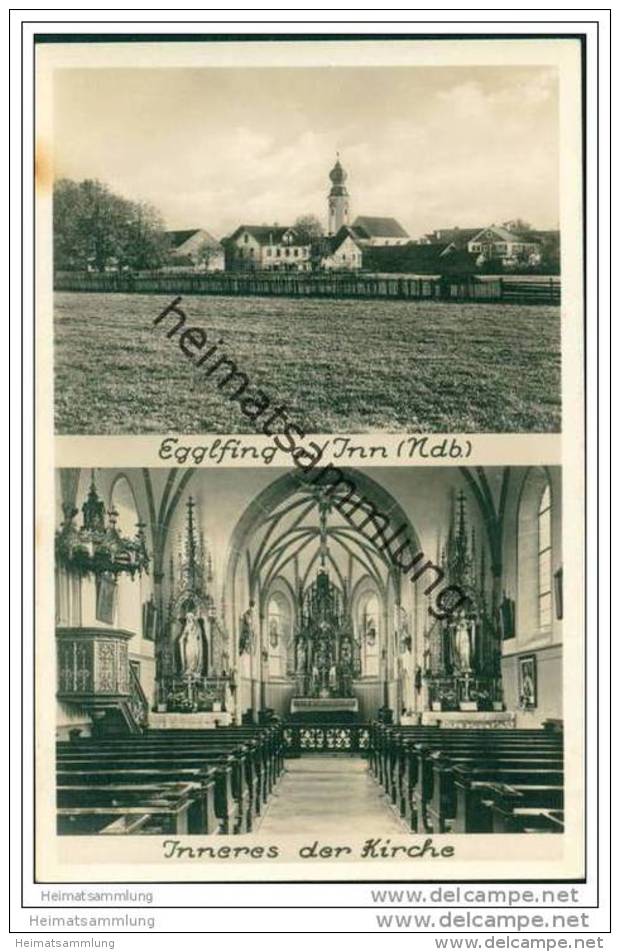 Egglfing - Gesamtansicht - Inneres Der Kirche - Foto-AK - Bad Fuessing