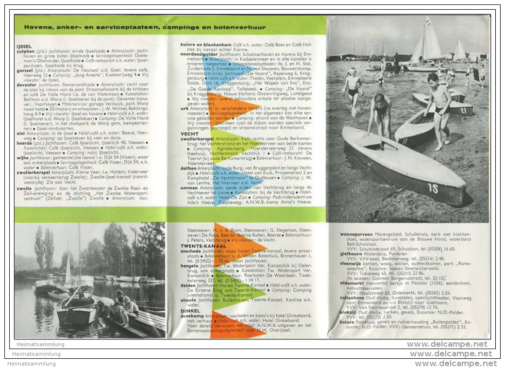 Niederlande - Watersport In Overijssel - Faltblatt Mit 10 Abbildungen - In Holländischer Sprache - Pays-Bas