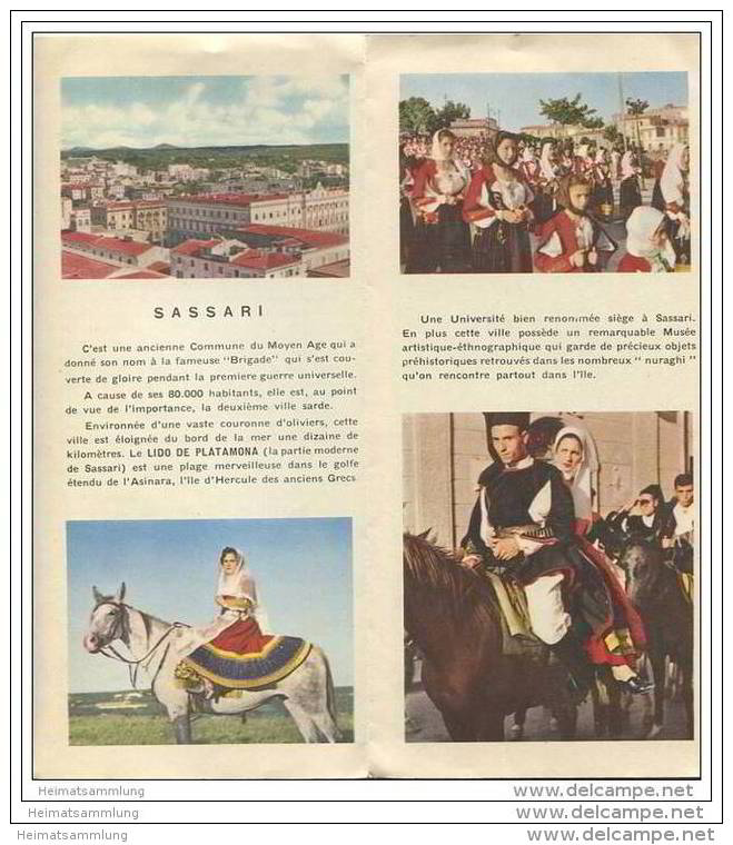 La Sardaigne - Sassari 50er Jahre - Faltblatt Mit 12 Abbildungen Text Französisch - Italie