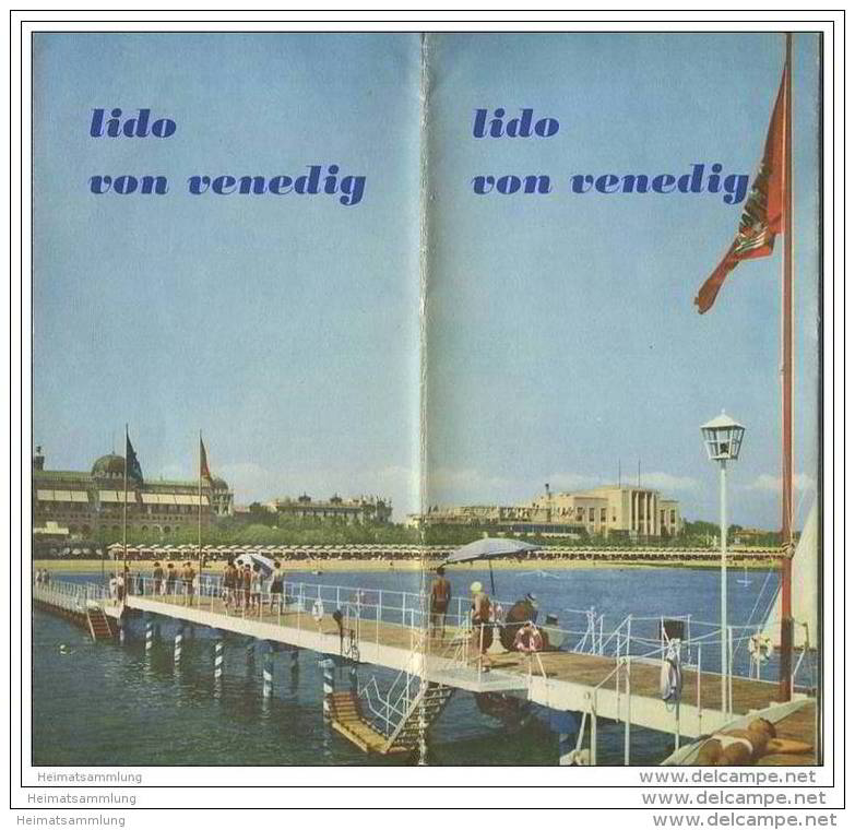 Venedig - Lido 50er Jahre - Faltblatt Mit 14 Abbildungen - Italia