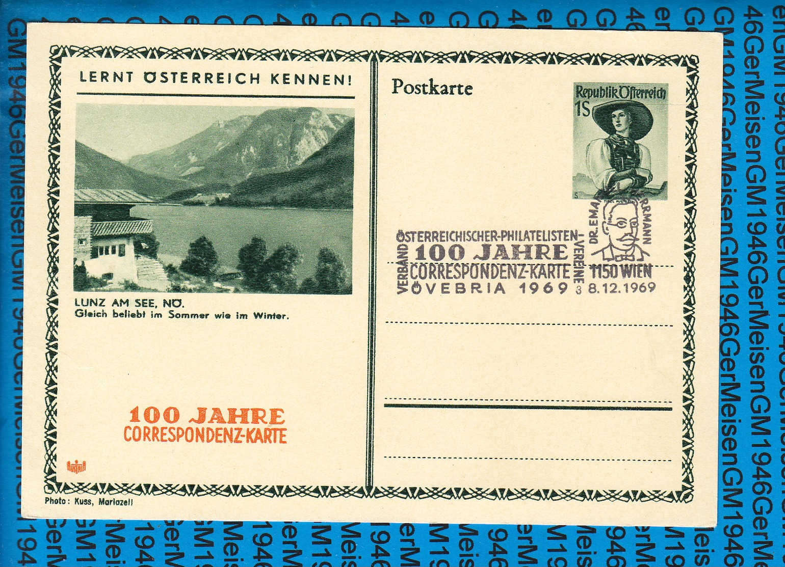 Austria Postkarte 100 Jahre Correspondenz Karte OVEBRIA 1969 - Autres & Non Classés