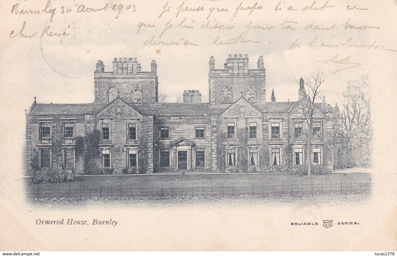 BURNLEY / ORMEROD HOUSE / CIRC1903 - Autres & Non Classés