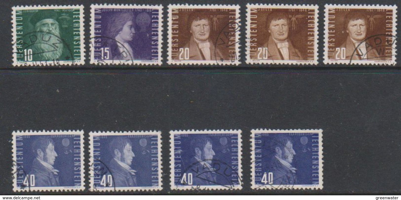 Liechtenstein 1948 Airmail / Flugpioniere 9v Used  (39551C) - Aéreo