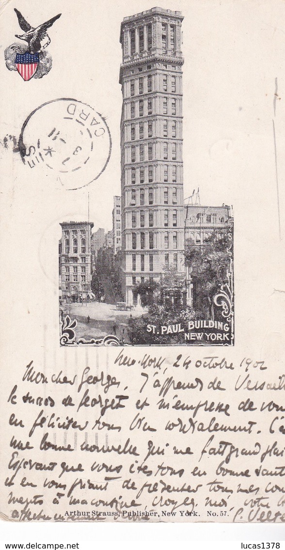 NEW YORK / ST PAUL BUILDING /CIRC 1924 / PRIVATE DAILING CARD - Manhattan