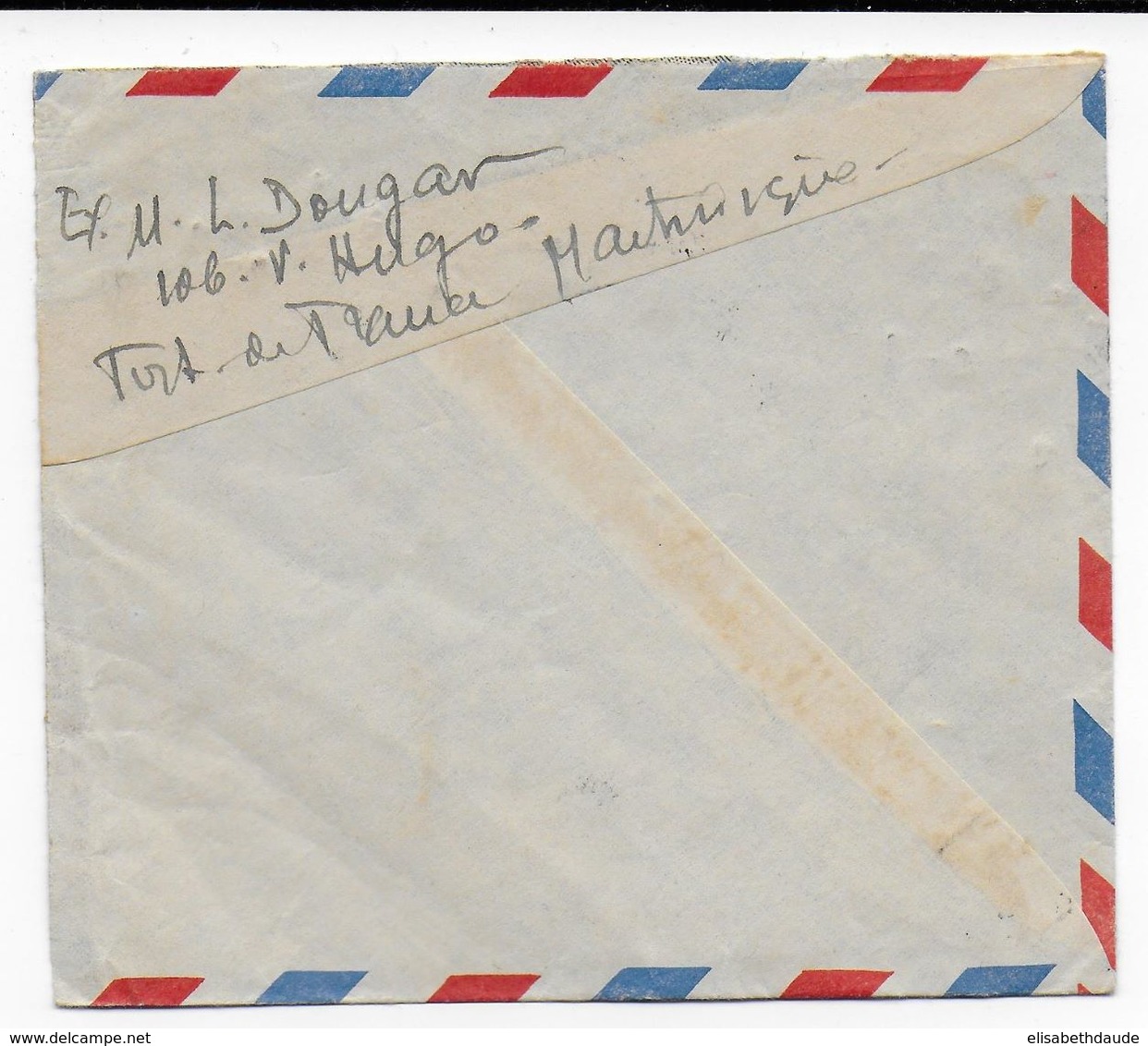 1947 - MARTINIQUE - ENVELOPPE INCOMPLETE PAR AVION LATECOERE De FORT DE FRANCE => MONTMOREAU - Storia Postale