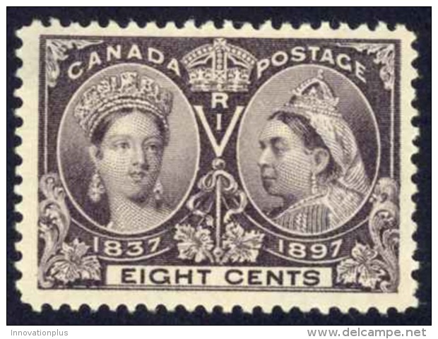Canada Sc# 56 MH (c) 1897 8c Dark Violet Diamond Jubilee - Neufs