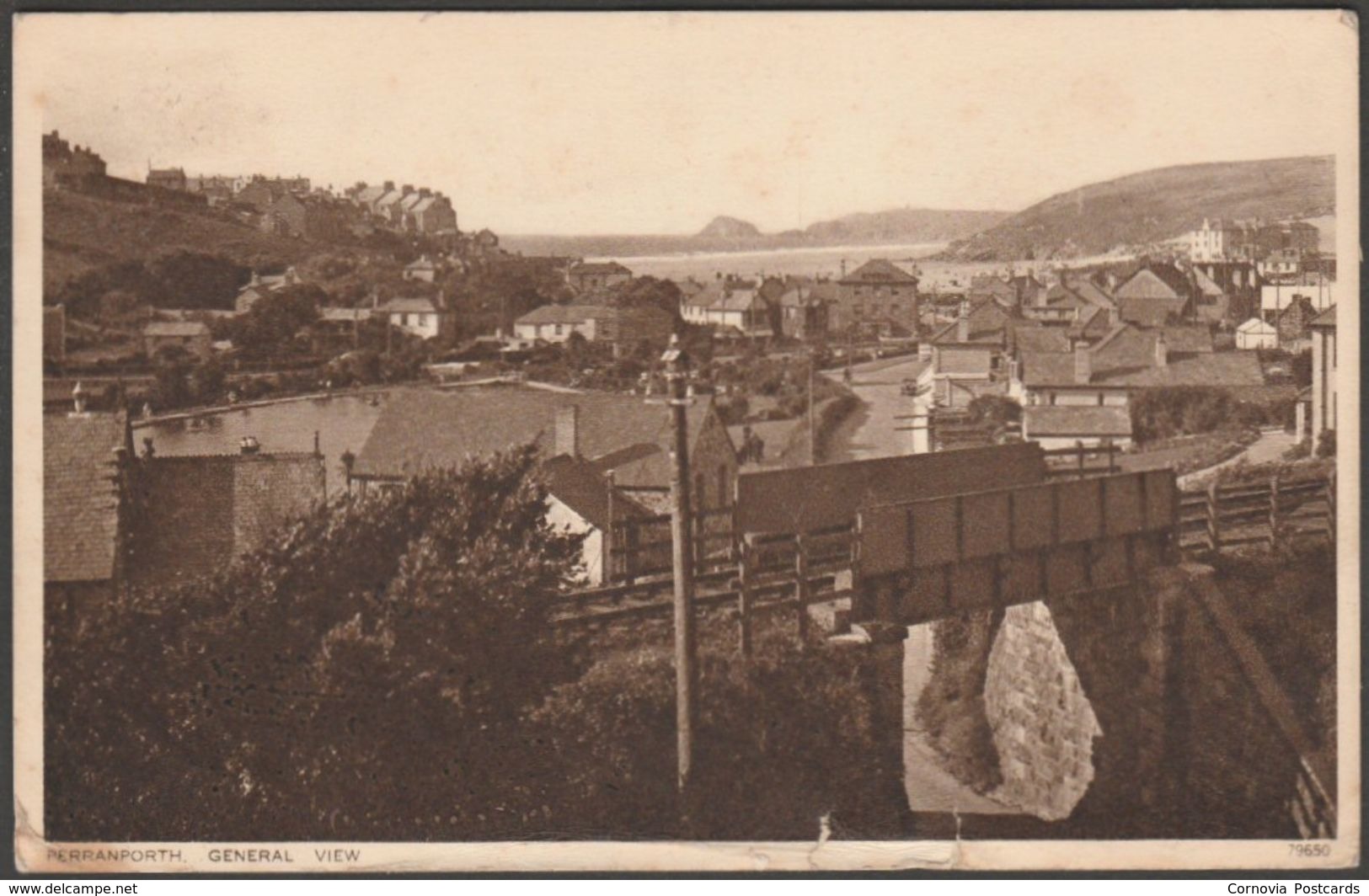 General View, Perranporth, Cornwall, 1938 - Photochrom Postcard - Other & Unclassified