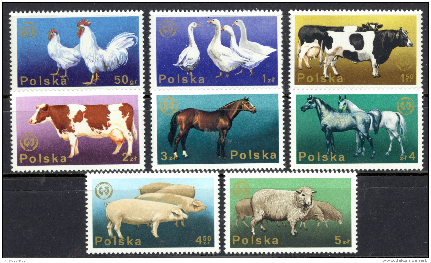 Poland Sc# 2097-2104 MNH 1975 Farm Animals - Unused Stamps