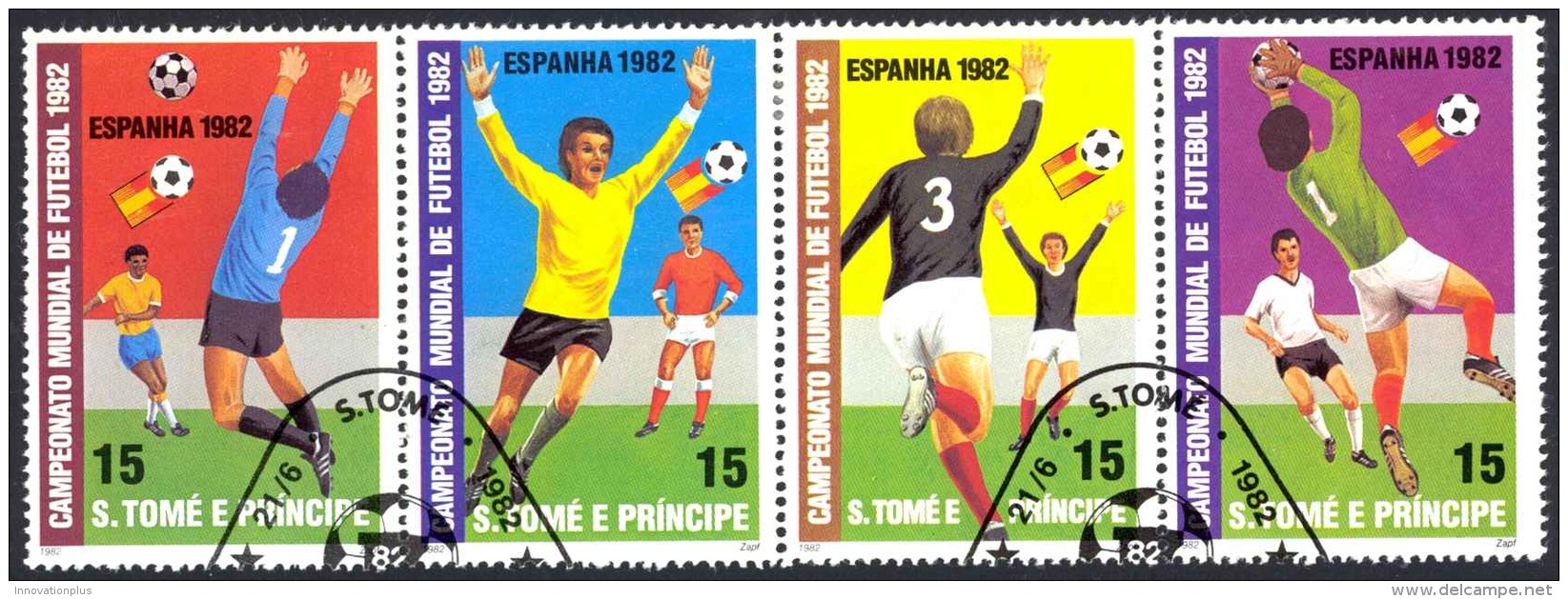 St. Thomas Sc# 647 Used 1982 World Cup - Sao Tome En Principe