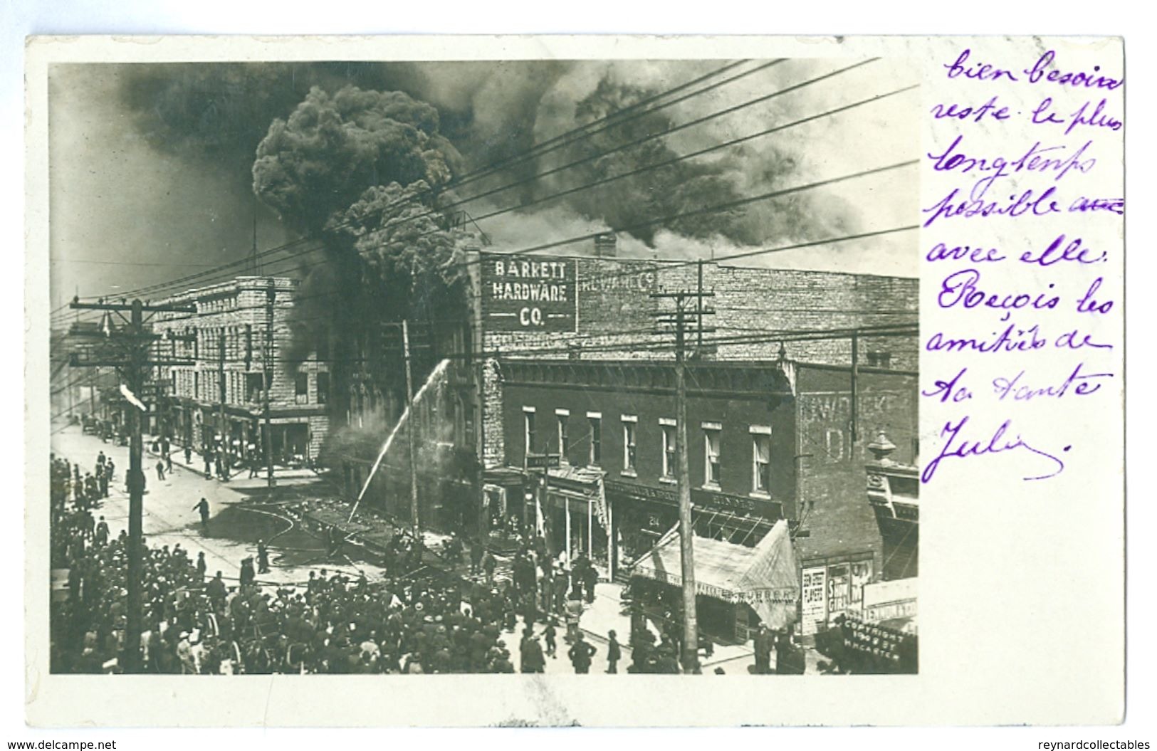 1908, USA, Illinois, Joliet, Fire. Real Photo Pc, Used - Joliet