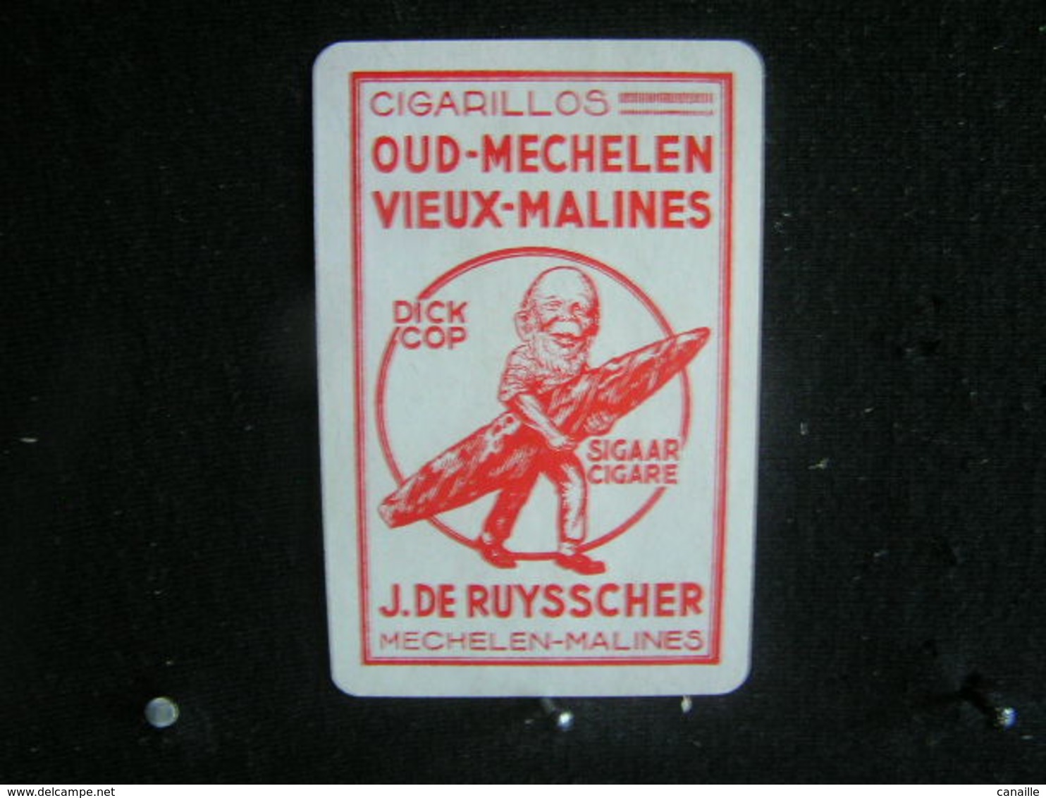 Playing Cards/Carte A Jouer/1 Dos De Cartes,Inscription  Publicitaire/Cigarillos-Vieux-Malines, J. De Ruysscher Mechelen - Altri & Non Classificati