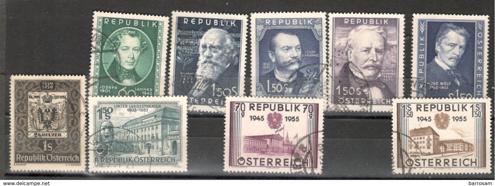 Austria1950-55:Lot Of Used (undamaged)stamps.Michel Cat.Value26Euros($30) - Used Stamps