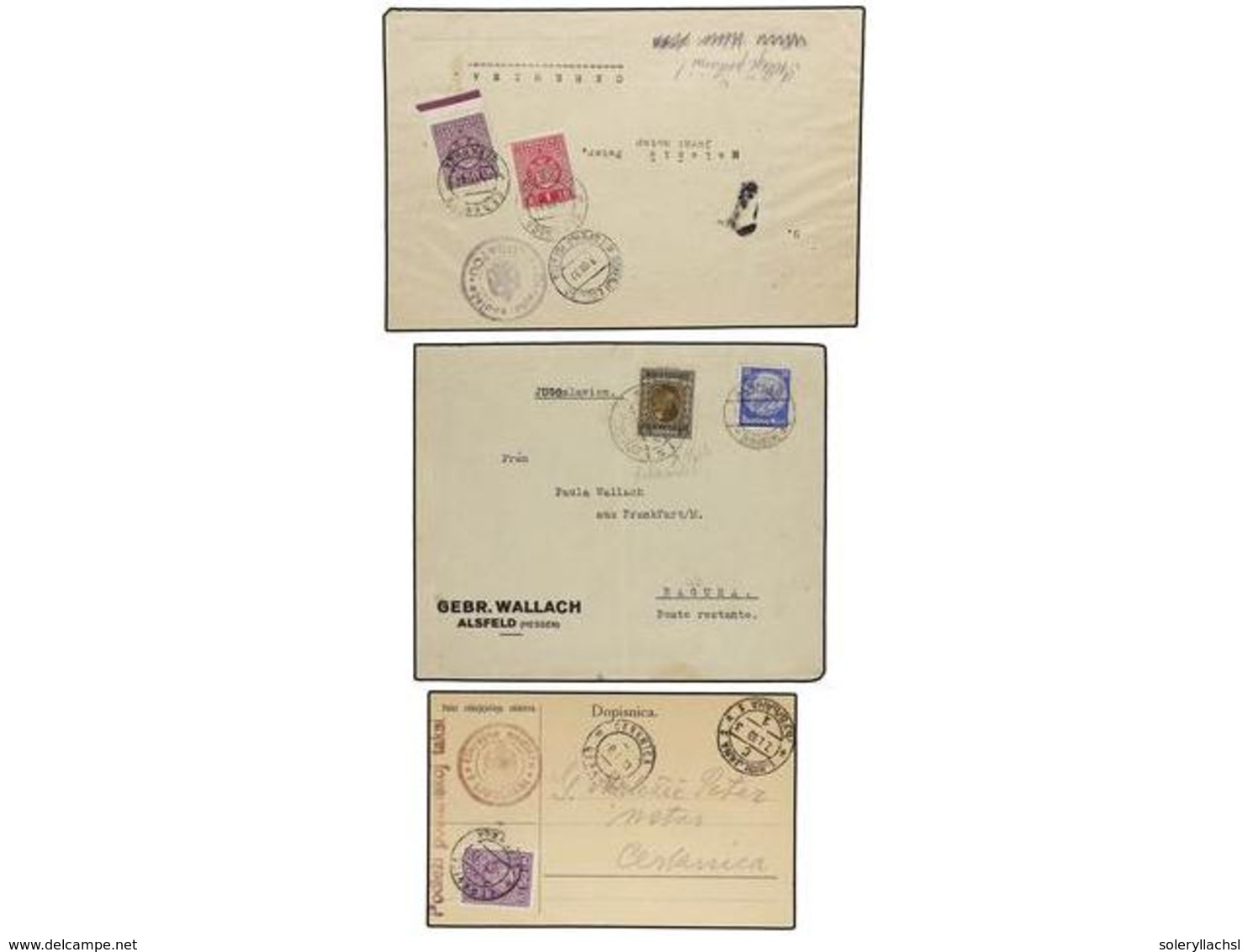 5743 YUGOSLAVIA. 1934-41. Conjunto De 7 Cartas O Tarjetas Circuladas Desde El Interior O Del Extranjero, Tasadas A La Ll - Other & Unclassified