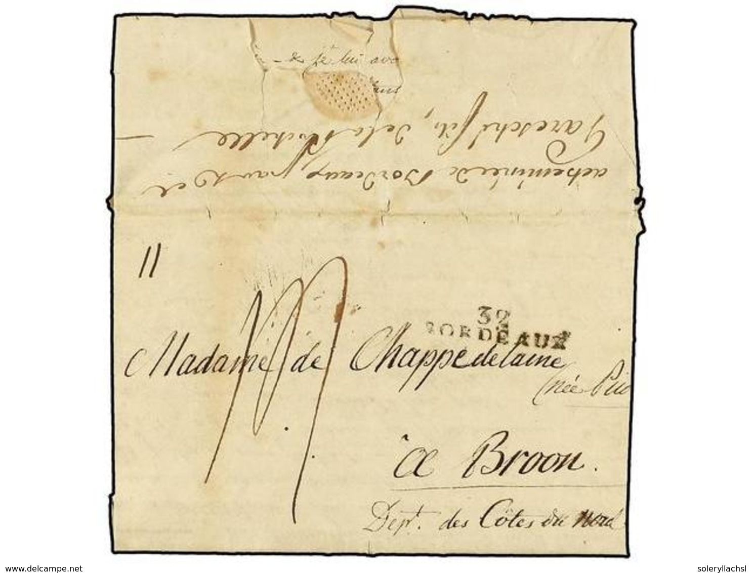 5506 ESTADOS UNIDOS. 1807 (Janvier 19th). <B>NAPOLEONIC WARS. (1806-07 BLOCKADE).</B> Letter Writted In GEORGIA To BROON - Andere & Zonder Classificatie