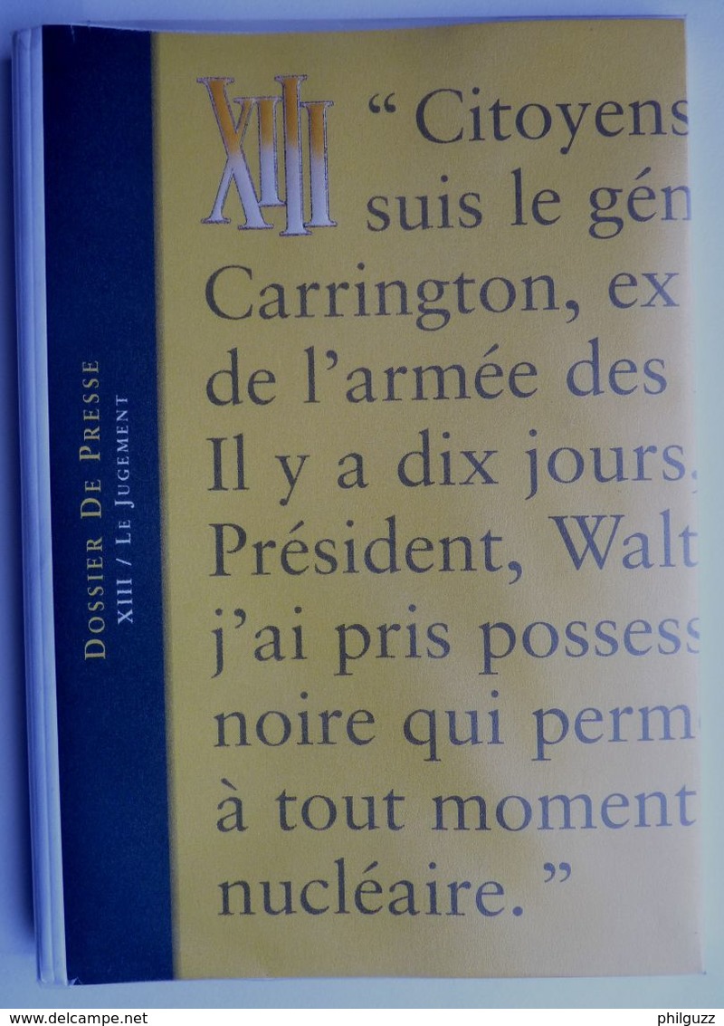 TRES BEAU DOSSIER DE PRESSE XIII LE JUGEMENT - VANCE VAN HAMME 1997 - Dossiers De Presse