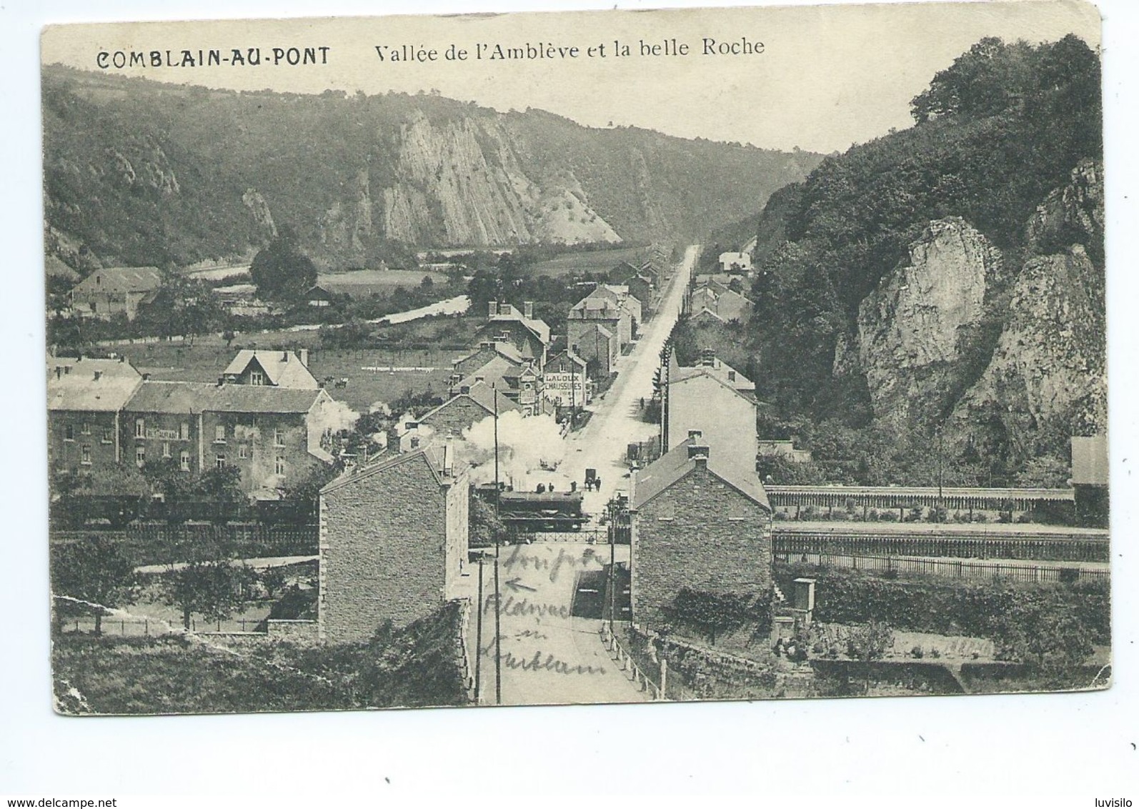 Comblain Au Pont Vallée De L'Amblève Et La Belle Roche Train ( Etat Voir Scan !!! Pli + Papier Collant Au Dos ) - Comblain-au-Pont