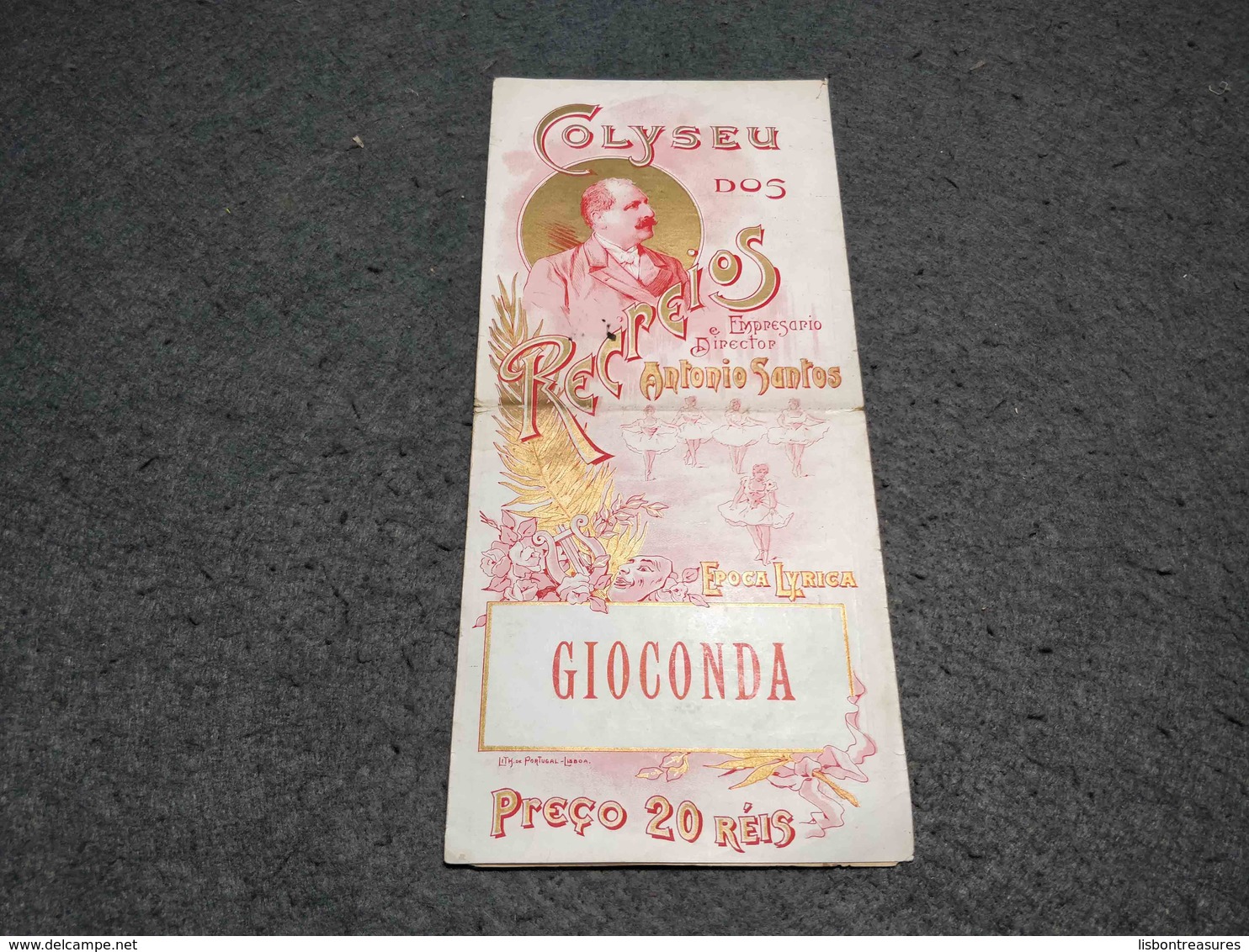 RARE PORTUGAL ART NOUVEAU BROCHURE GIOCONDA - COLYSEU DOS RECREIOS - XIX CENTURY - LISBOA - Plakate & Poster