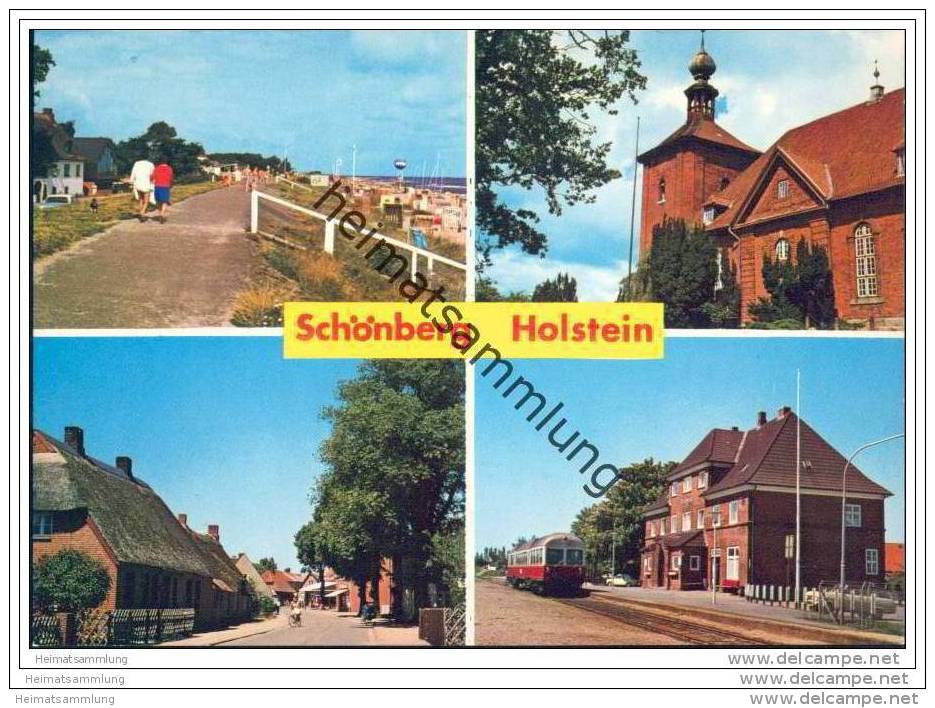 Schönberg Holstein - Kirche - Strassenansicht - Bahnhof - Strand - AK-Grossformat - Schoenberg