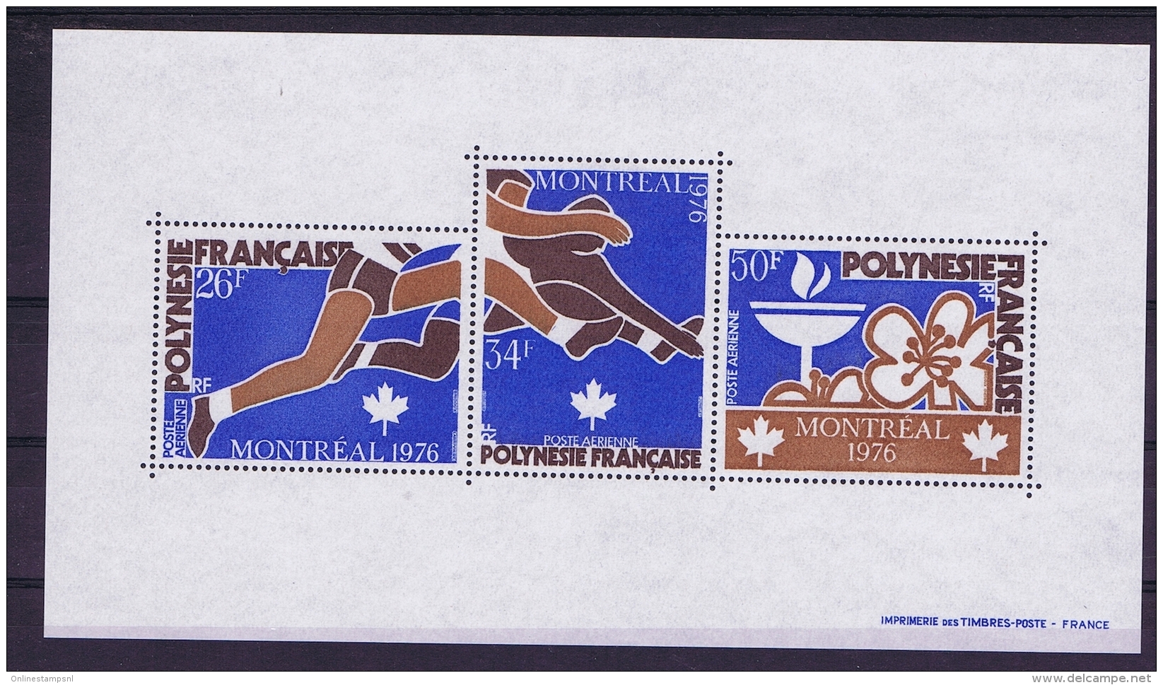 Polynésie Française Yv Block Nr 3 Postfrisch/neuf Sans Charniere /MNH/** Montreal 1976 - Blocks & Sheetlets