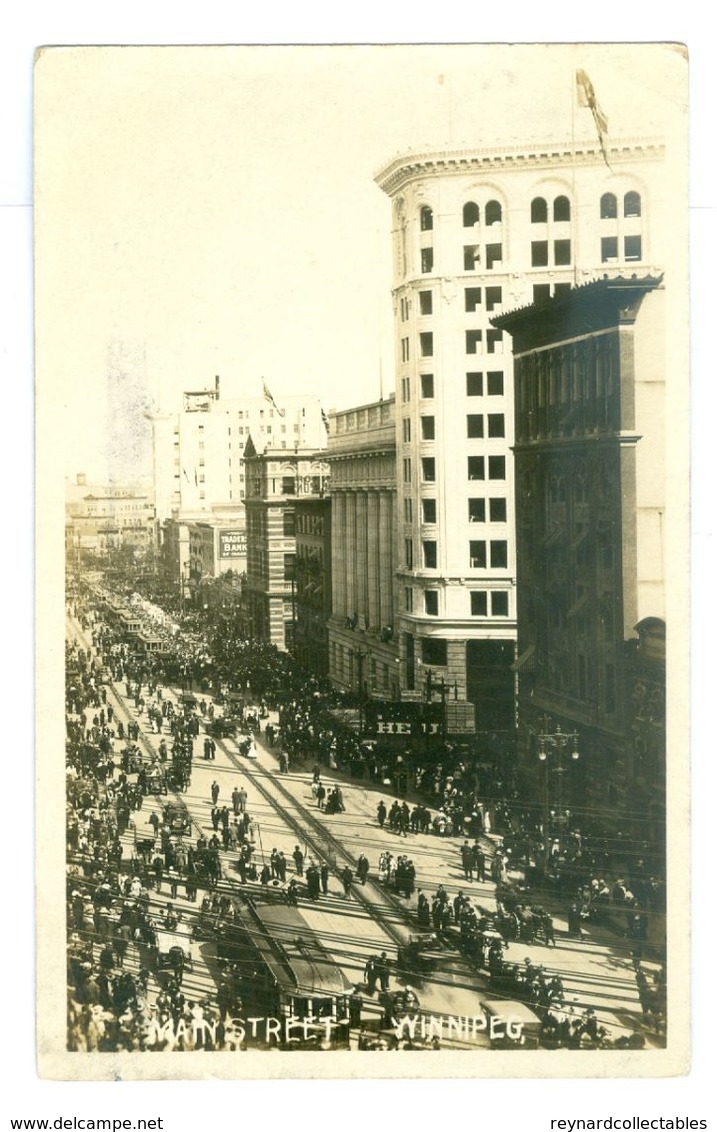 1924, Canada, Winnipeg,  Main Street. Real Photo Pc, Used. - Winnipeg