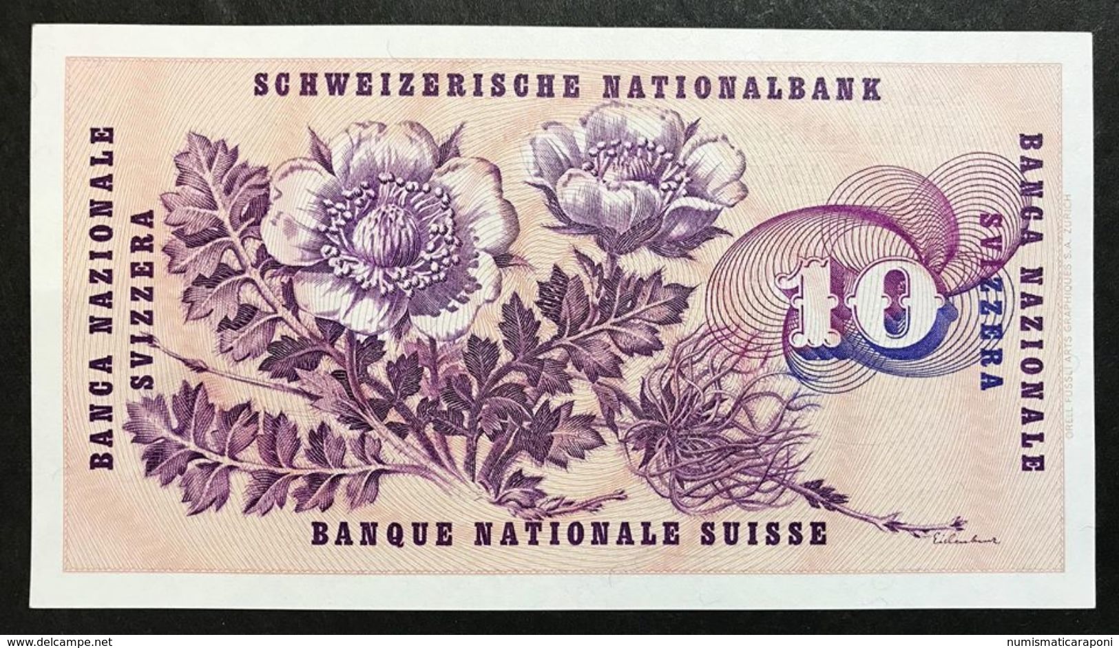 Svizzera 10 Francs Franken Franchi 1974 Fds Unc LOTTO 1968 - Svizzera