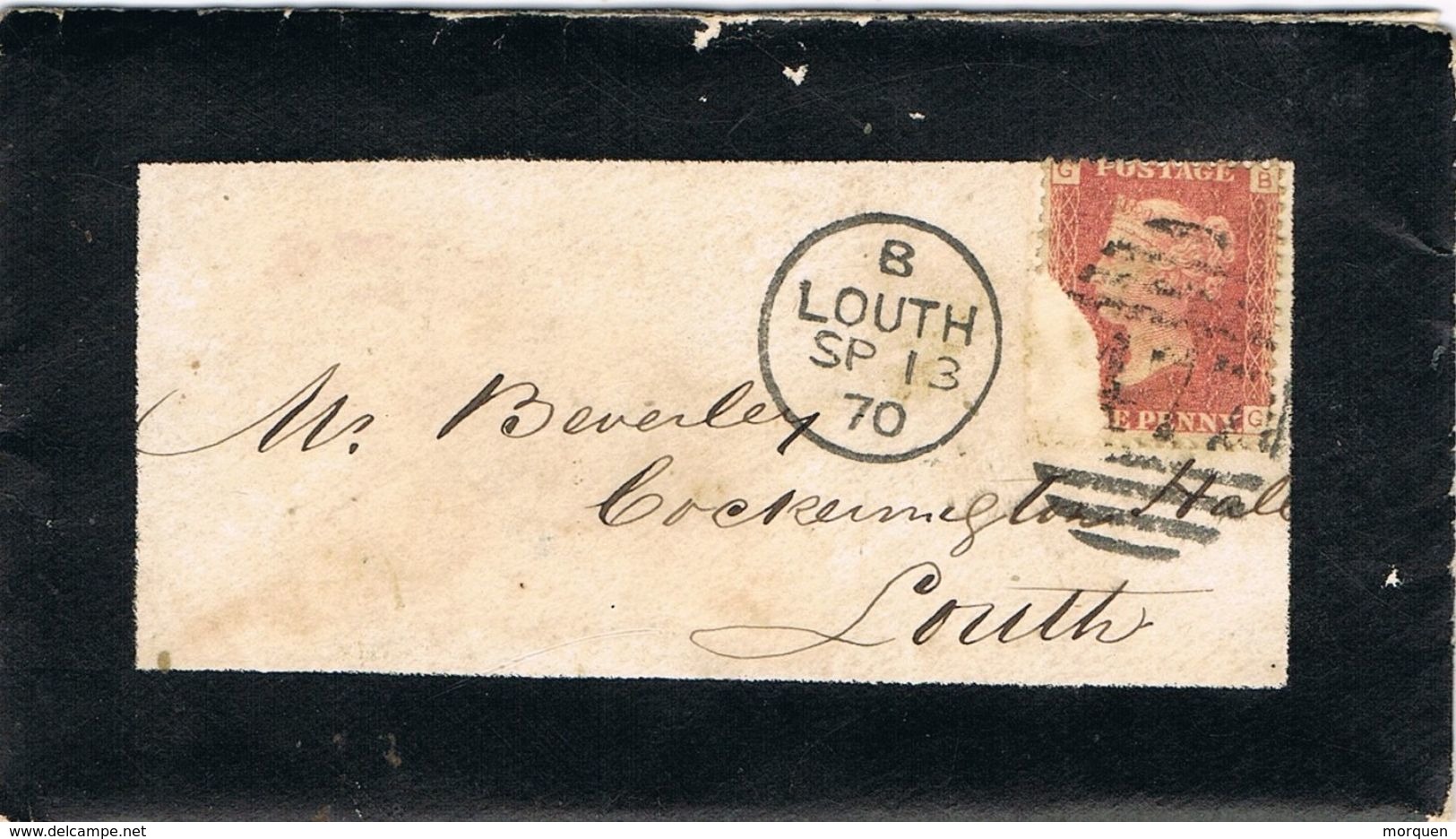 29272. Carta De Luto LOUTH (England) 1870, Gride 477 - Lettres & Documents