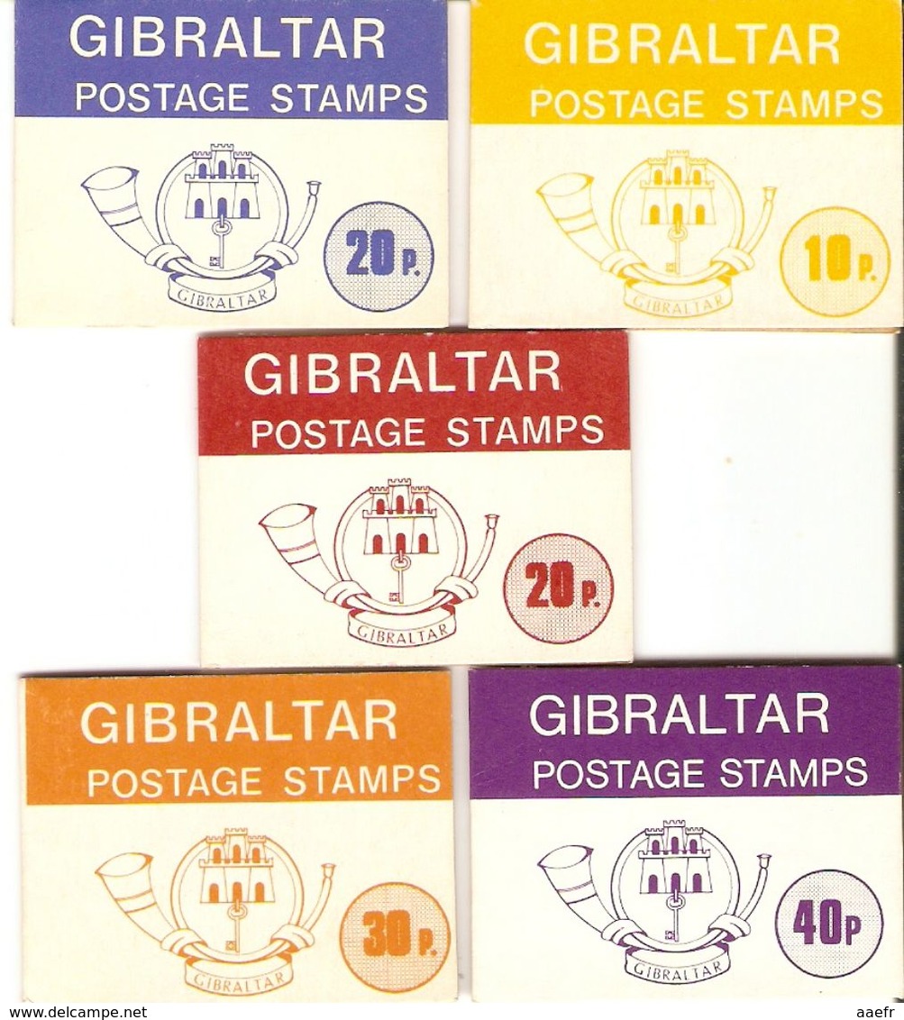 Gibraltar 1982 - Avions Et Hydravions - Petit Lot De 5 Carnets MNH - DC3 - Boeing 737 - Fokker F27 - Vickers Viscount - Gibraltar