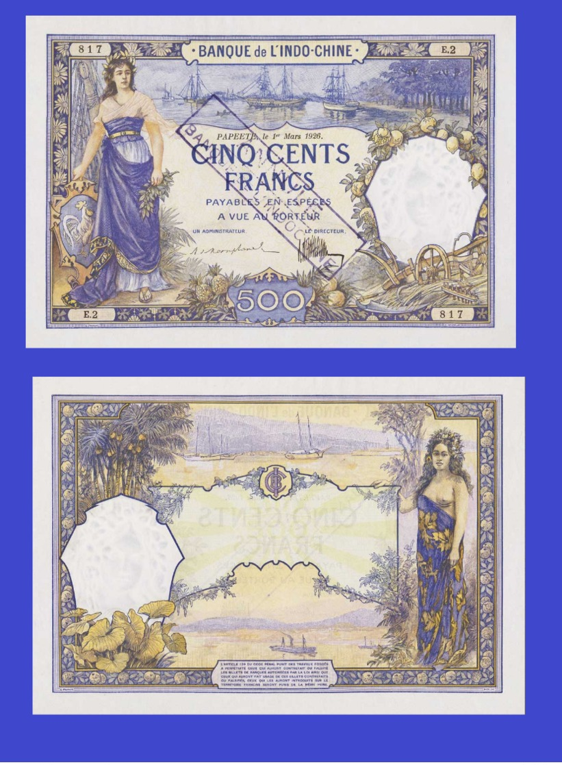 Tahiti 500   Francs 1926  - REPLICA --  REPRODUCTION - Other - America