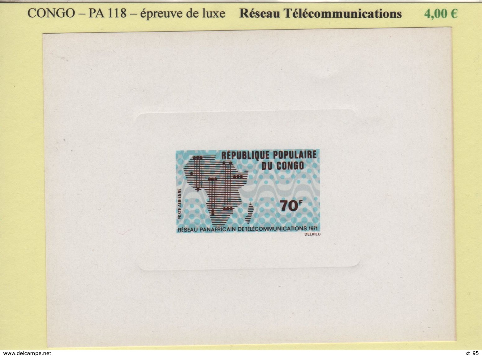 Congo - Epreuve De Luxe - PA N°118 - Reseau Telecommunications - Autres & Non Classés