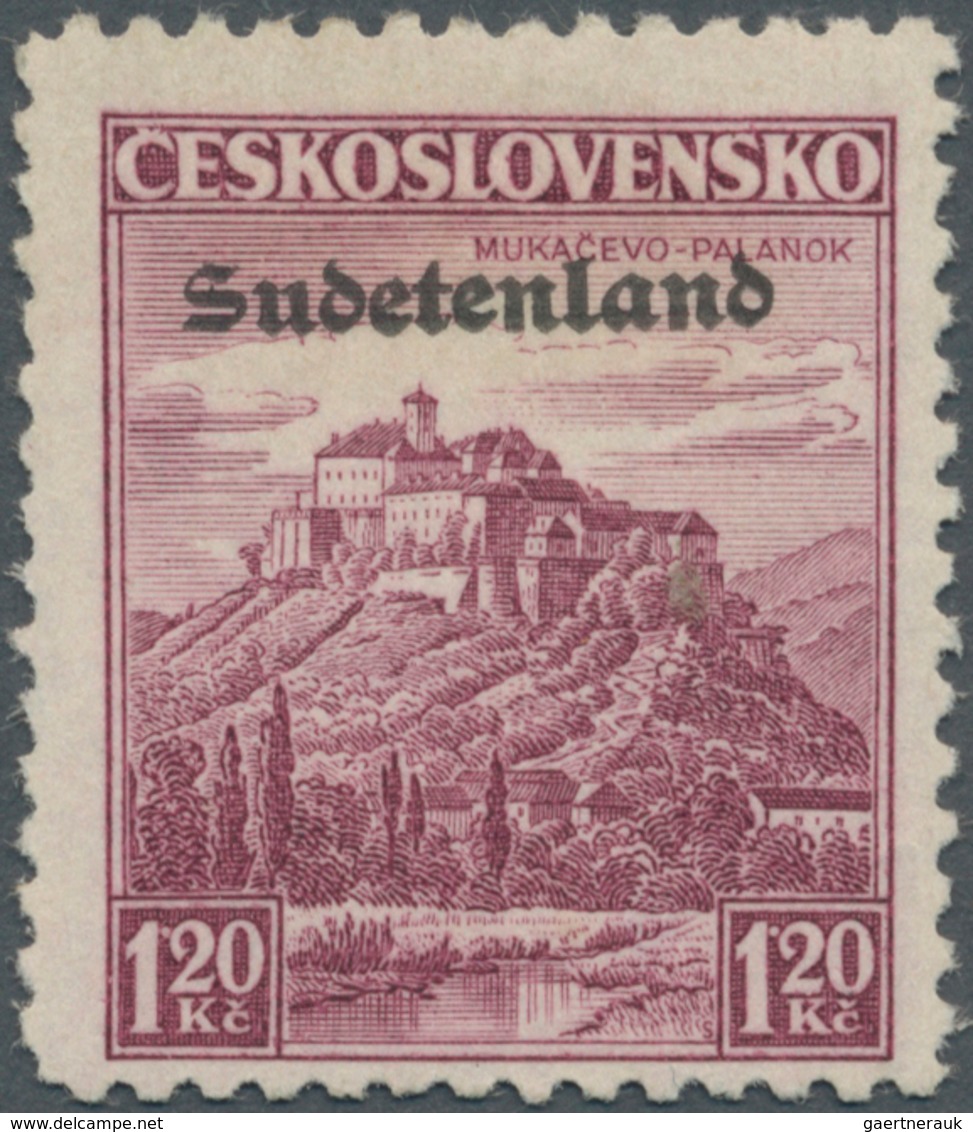 00068 Sudetenland - Konstantinsbad: Freimarke "Landschaften (Muka?evo-Palanok, Karpaten-Ukraine)", 1,20 K? - Sudetenland