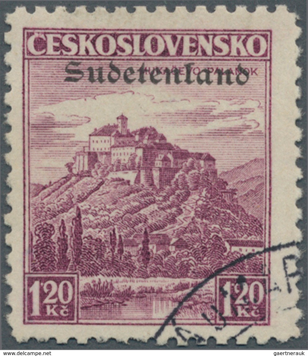 00069 Sudetenland - Konstantinsbad: Freimarke "Landschaften (Muka?evo-Palanok, Karpaten-Ukraine)", 1,20 K? - Région Des Sudètes