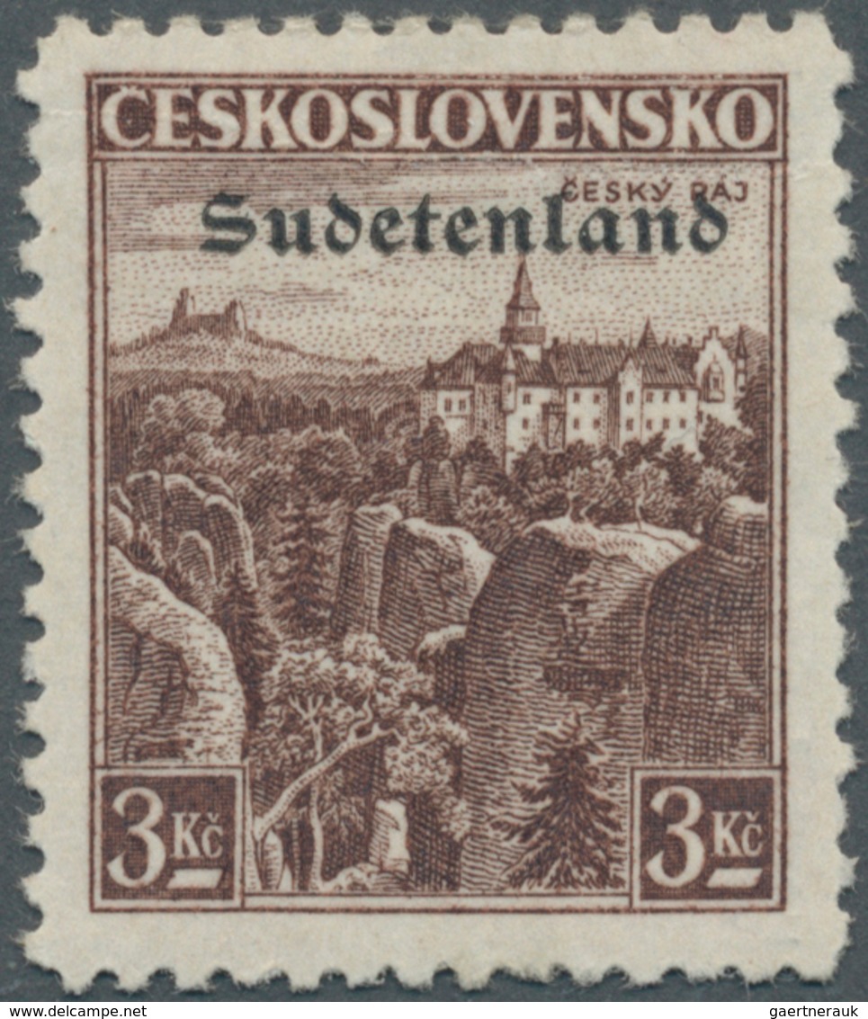 00071 Sudetenland - Konstantinsbad: Freimarke "Landschaften (Schloss Groß-Skal Mit Burgruine Trosky, ?eský - Région Des Sudètes