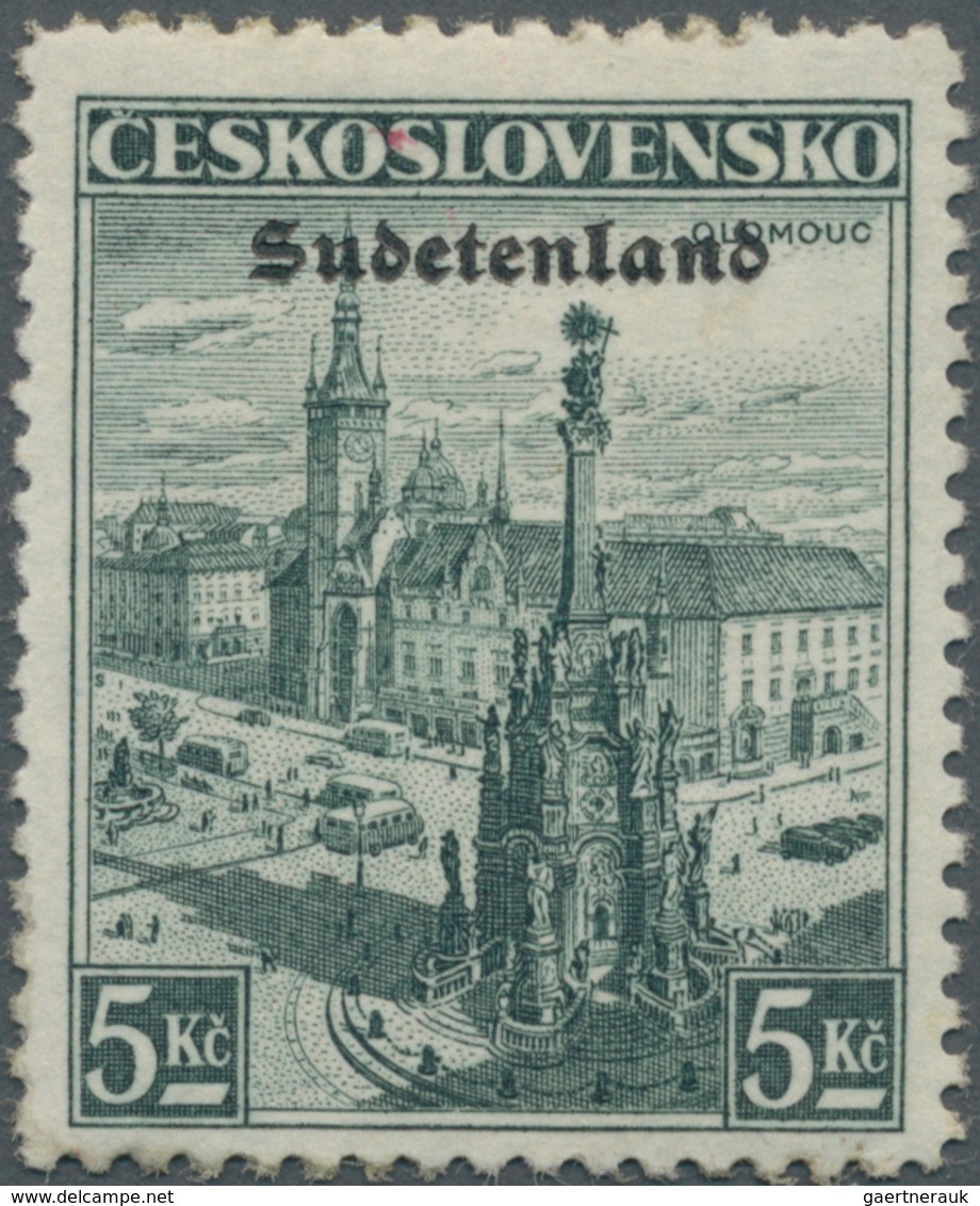 00074 Sudetenland - Konstantinsbad: Freimarke "Landschaften (Olmütz / Olomouc)", 5,00 K? Schwarzopalgrün, - Région Des Sudètes