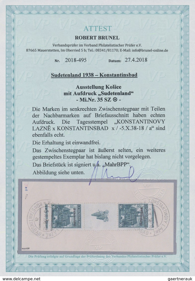 00088 Sudetenland - Konstantinsbad: Sonderausgabe "Briefmarkenausstellung In Kaschau (Ko?ice) 1938", 50 H - Sudetenland