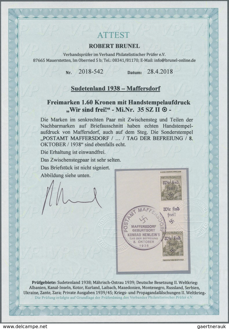 00089 Sudetenland - Maffersdorf: Freimarke "St. Barbara Dom, Kuttenberg (Kutná Hora)", 1.60 K? Bräunlichol - Sudetenland