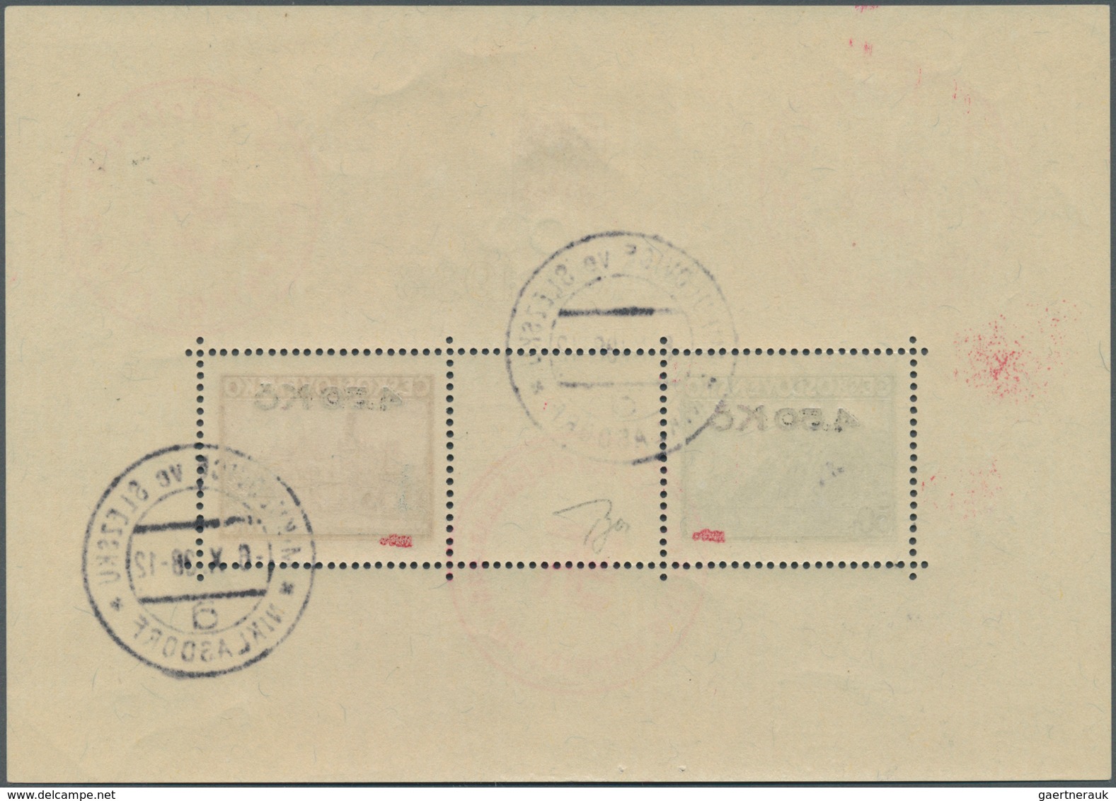 00101 Sudetenland - Niklasdorf: Blockausgabe "Briefmarkenausstellung PRAGA 1938", 50 H Lilaultramarin Und - Région Des Sudètes
