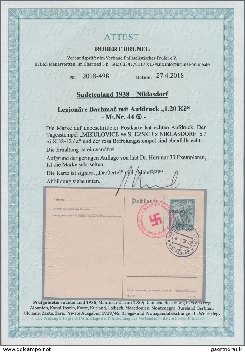 00103 Sudetenland - Niklasdorf: Gedenkausgabe "20. Jahrestag Des Gefechtes Bei Zborov, Ukraine", 50 H Opal - Sudetenland