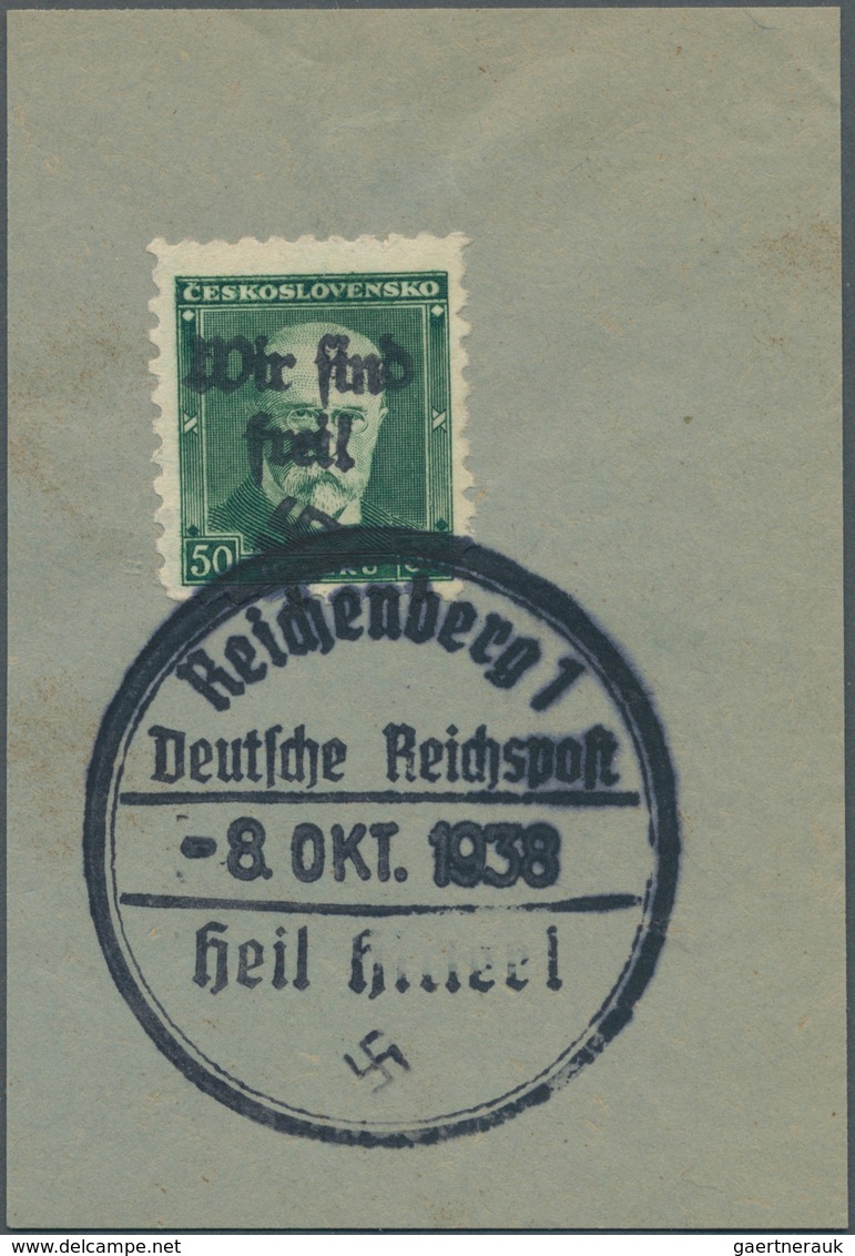 00140 Sudetenland - Reichenberg: Freimarke "Präsident Thomá? Garrigue Masaryk", 50 H Grün In Type II Mit H - Région Des Sudètes