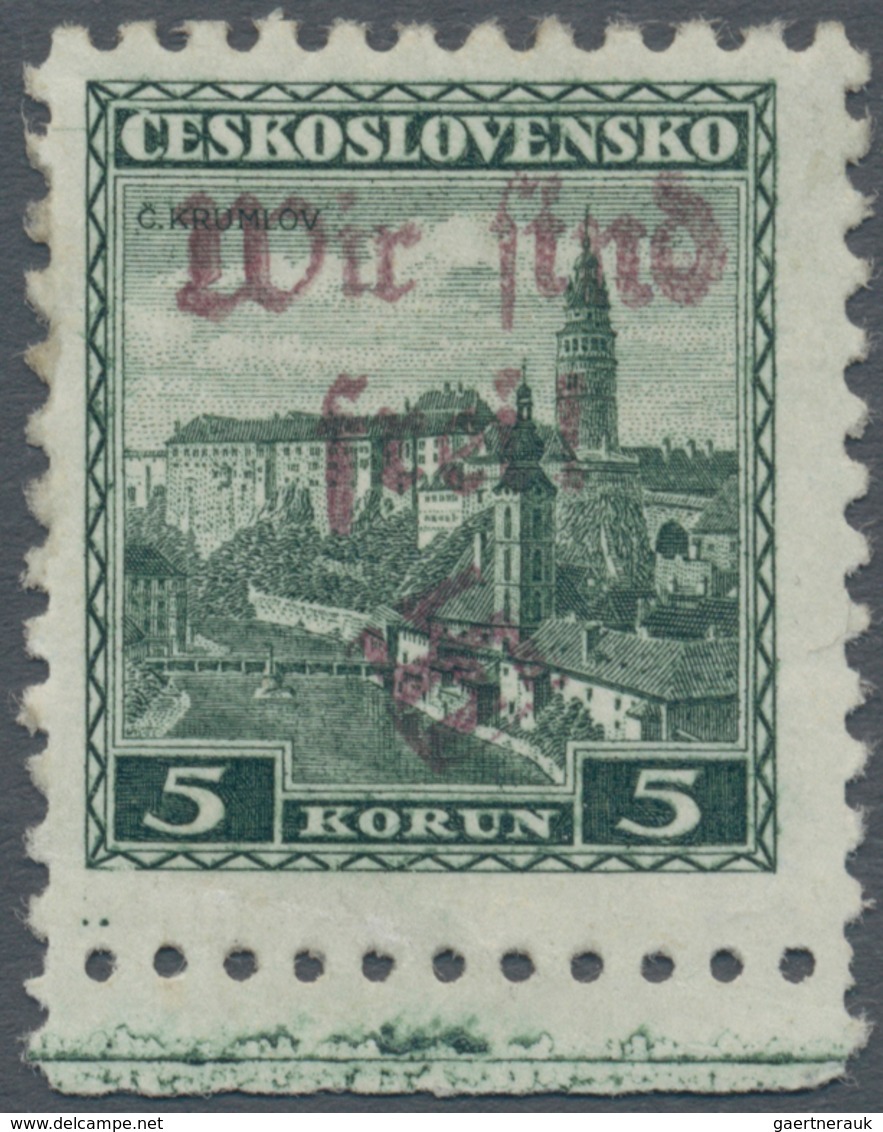 00142 Sudetenland - Reichenberg: Freimarke "Bömisch Krumau (Ceský Krumlov)", 5 K? Blaugrün Vom Unteren Bog - Région Des Sudètes