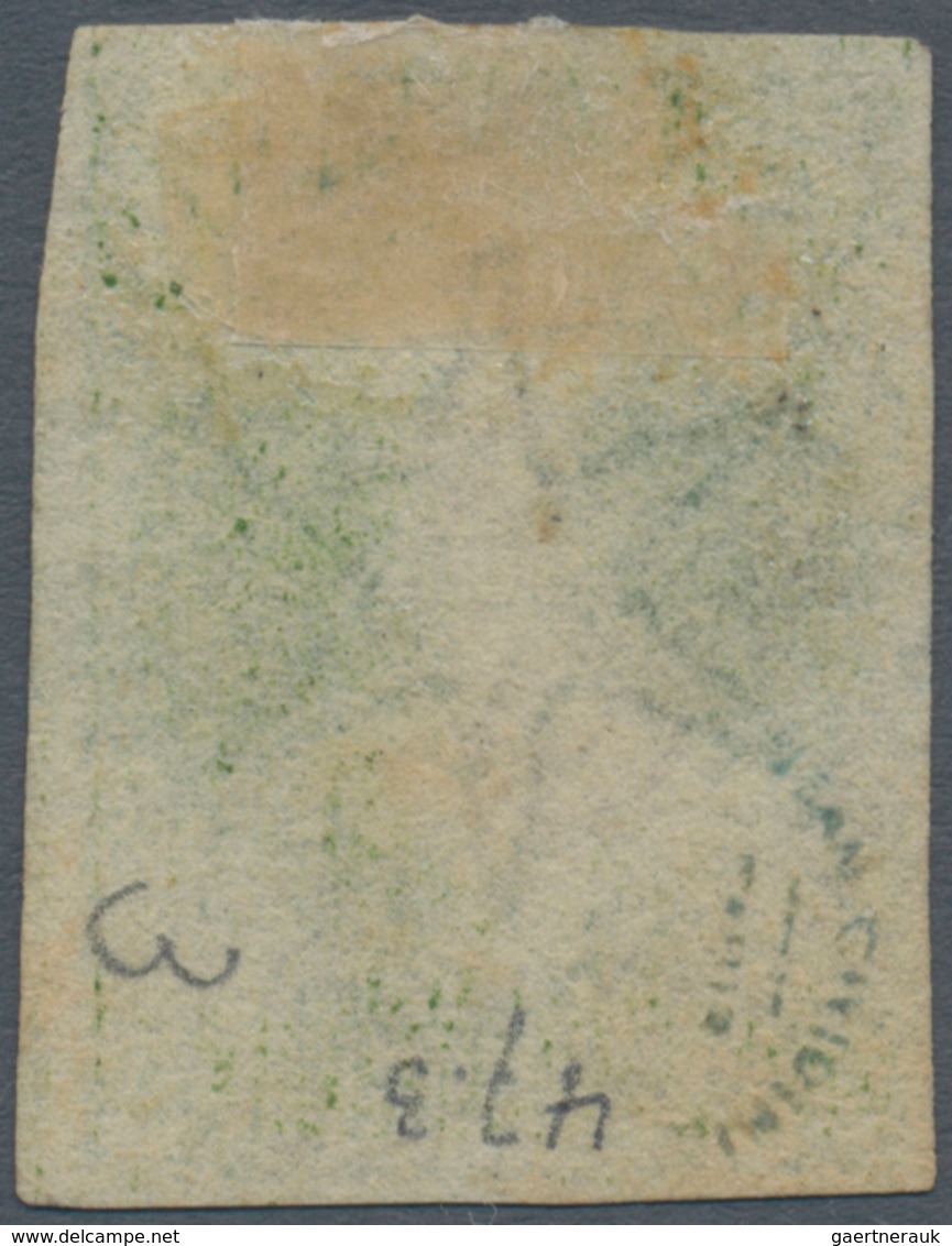 00304 Neuseeland: 1855 'Chalon Head' 1s. Pale Yellow-green, Wmk Large Star, Used And Cancelled By Numeral - Nuovi
