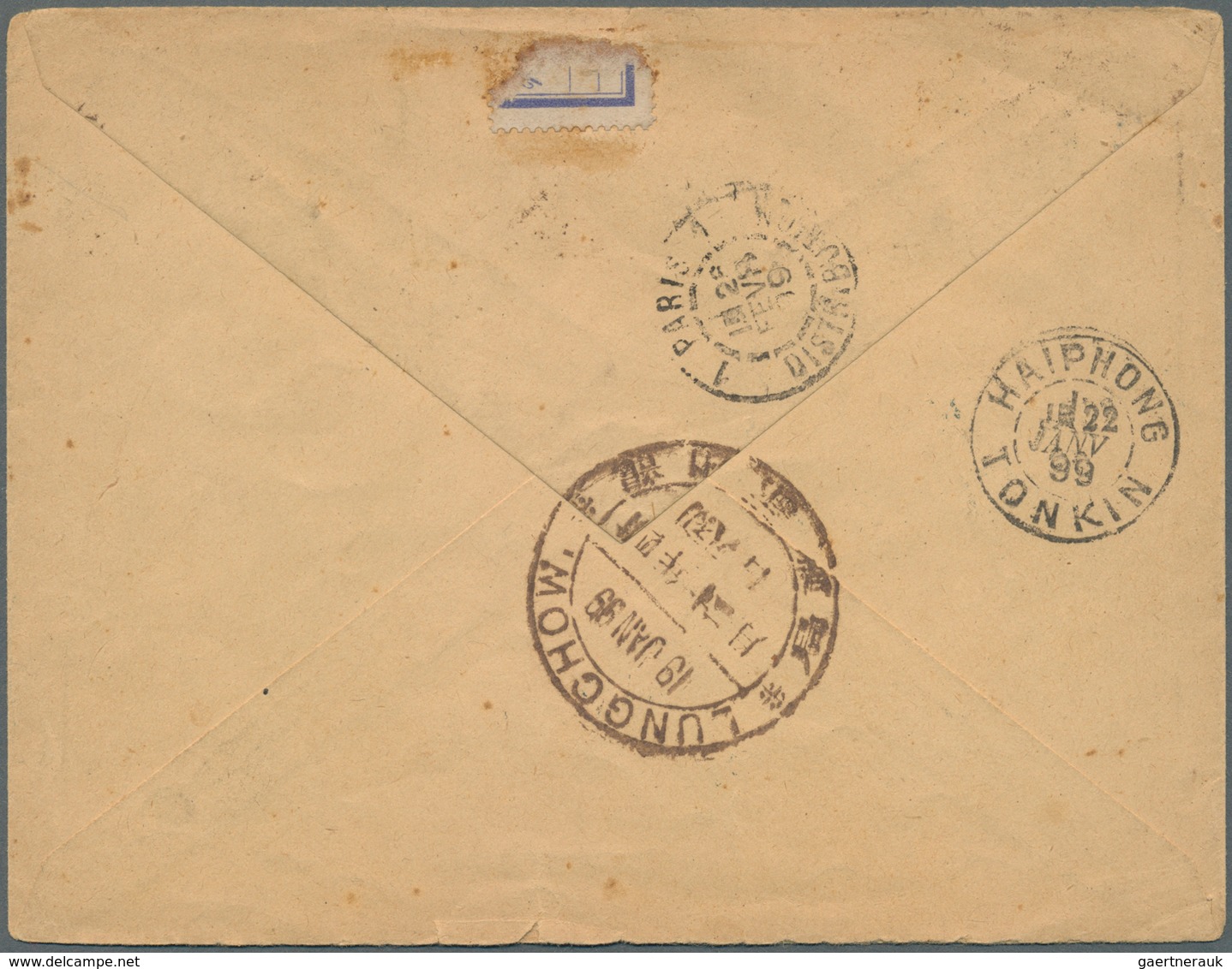 00316 China: 1899. Envelope Addressed To France Bearing Chinese Imperial Post SG 109, 1c Ochre, SG 110, 2c - Andere & Zonder Classificatie