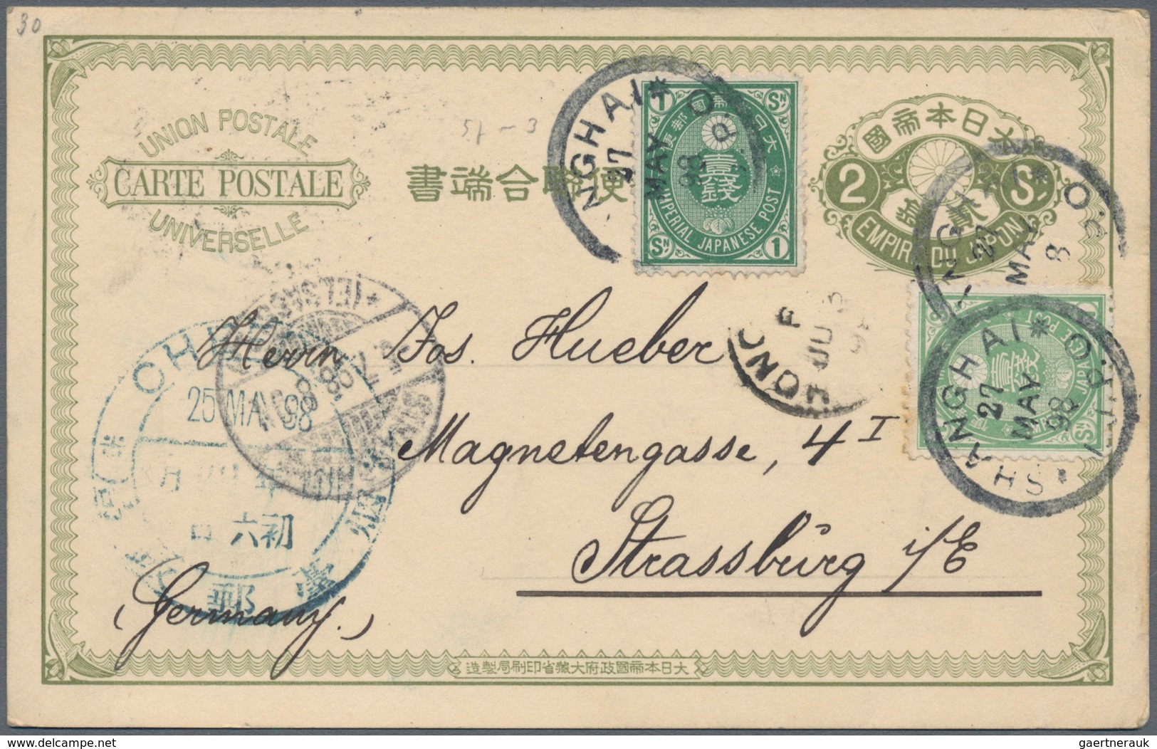 00323 China - Fremde Postanstalten / Foreign Offices: Japan, 1892, Large Dollar Blue "CHEFOO 25 MAY 98" Vi - Altri & Non Classificati