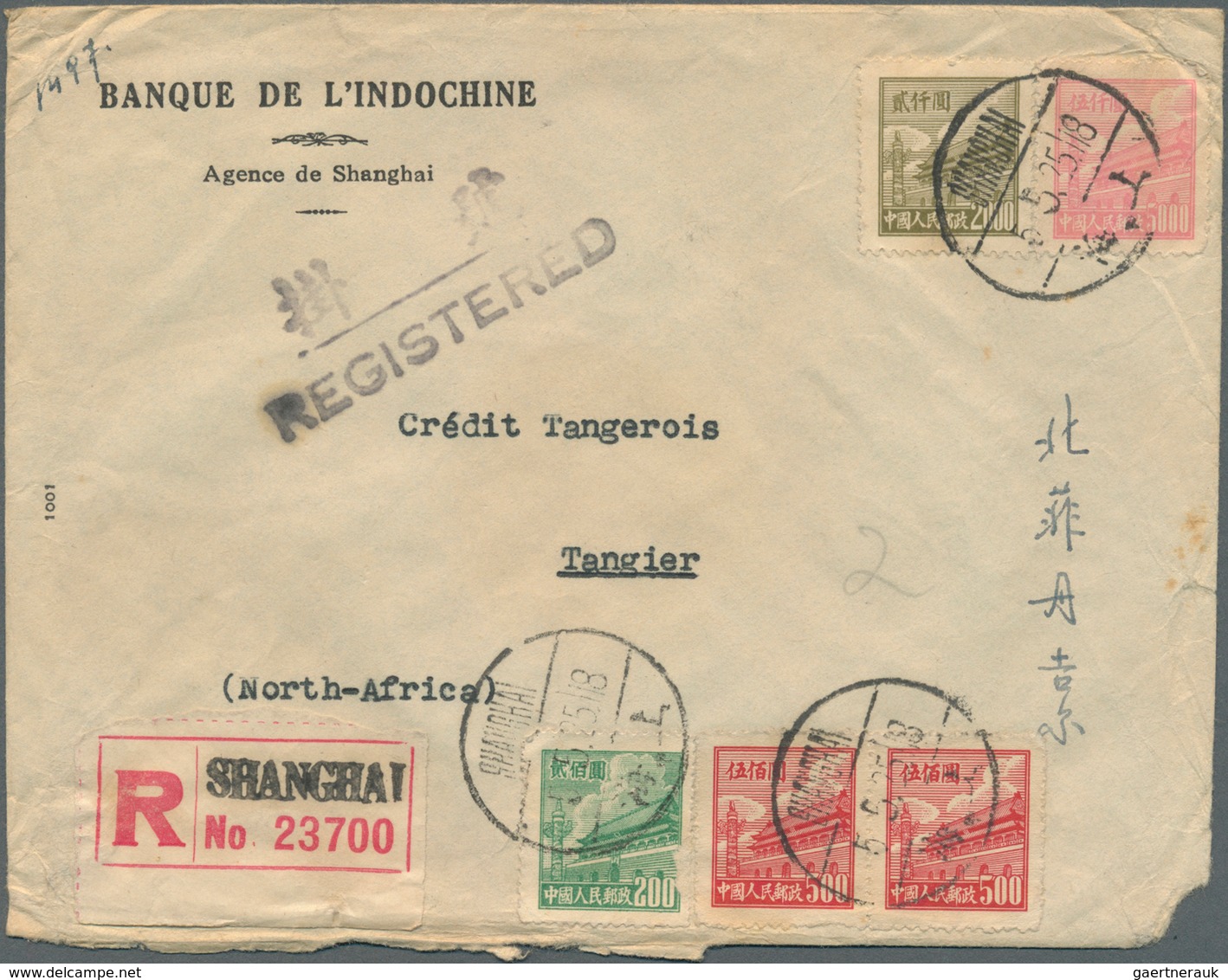 00328 China - Volksrepublik: 1950/53, Five Air Mail Covers With Tien An Men Issues Inc. Four Registered To - Altri & Non Classificati