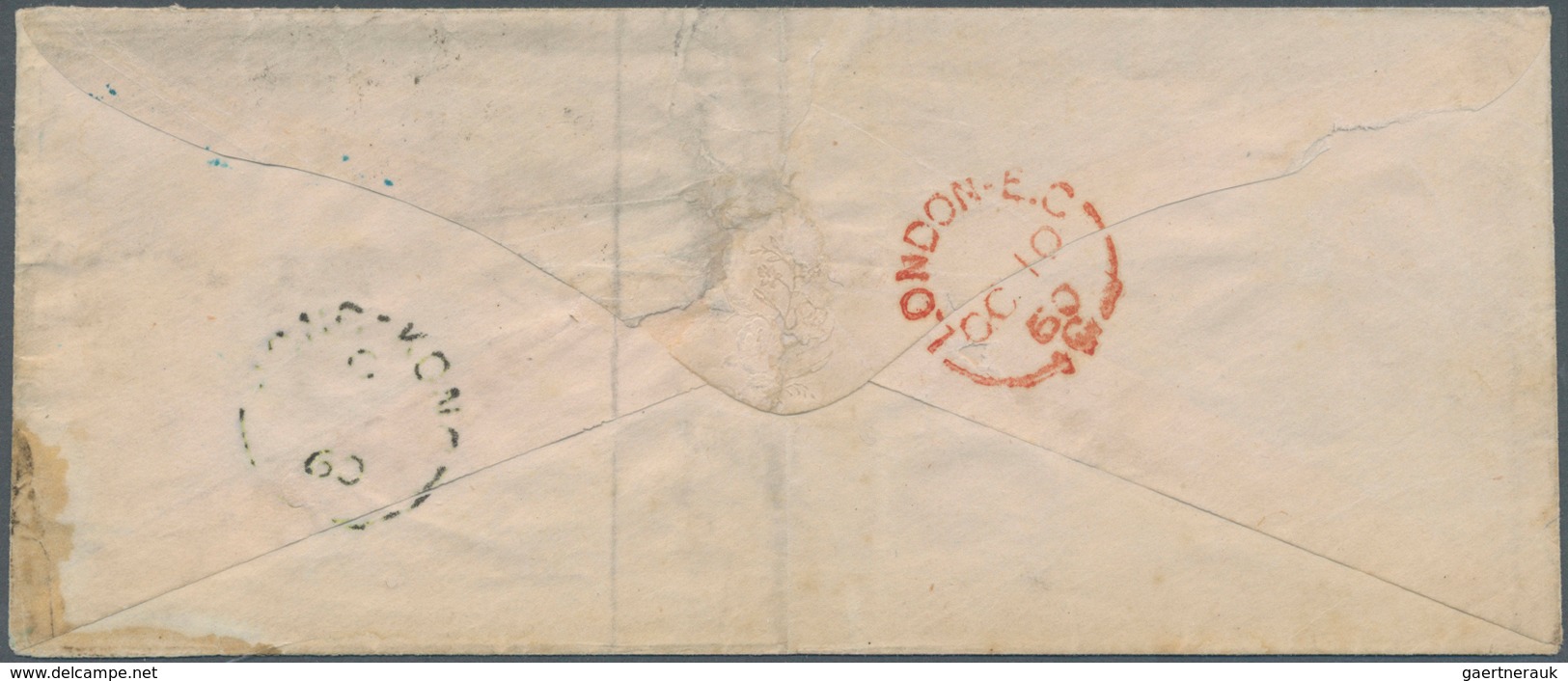 00343 Hongkong: 1860. Envelope Written From London Addressed To 'Rev. C. J. Armistead, "H.M.S. Melville", - Sonstige & Ohne Zuordnung
